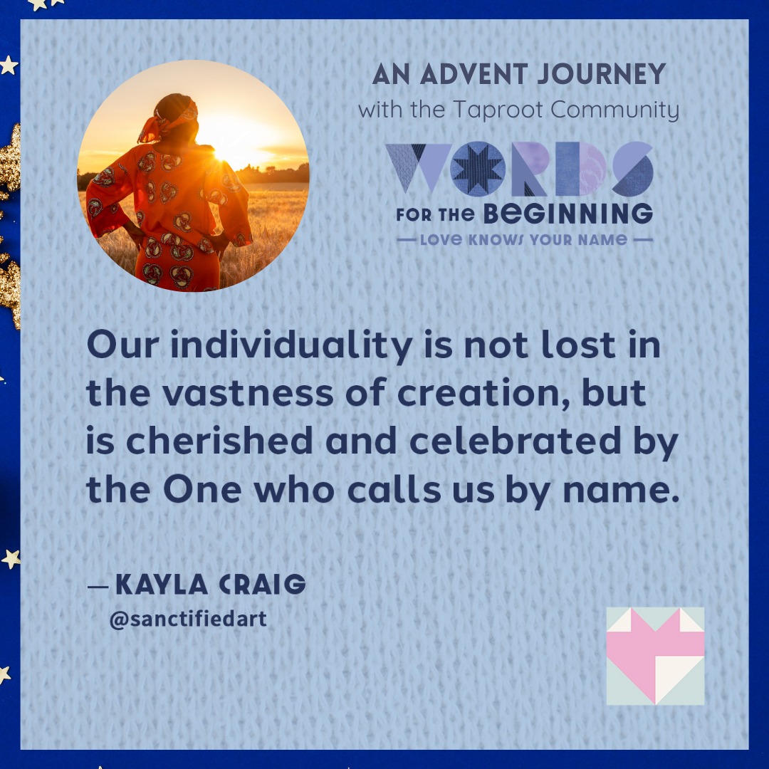 Dec 26th: âNo matter how small or insignificant we may feel (or have been made to feel), we are intimately known and dearly loved by God, each of us a unique patch in the quilt of humanity. Our individuality is not lost in the vastness of creation, but is cherished and celebrated by the One who calls us by name.
God's love extends to each of us today. God sees all facets of who we are and all we hold, weaving our sorrows and joys into a larger design of grace and redemption.â
âKayla Craig (@kaylacraigwriter) | @sanctifiedart
#christmastide #taproot_pnw #journeytogether #weareknown #weareloved
