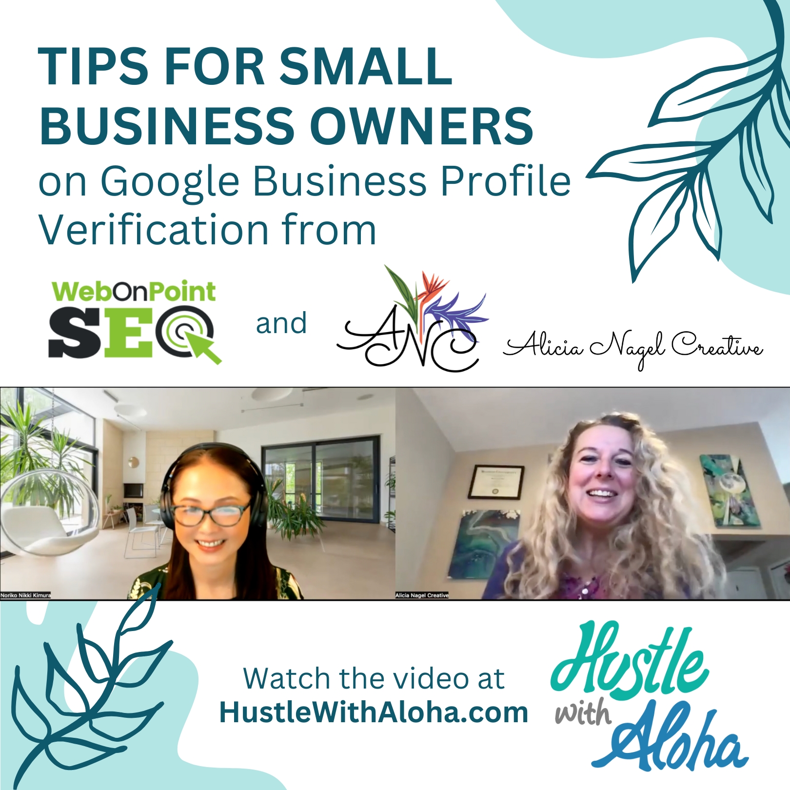 Earlier this month, an SEO professional, let me pick her brain on how to navigate the sometimes-tricky task of getting your Google Business Profile verified. Nikki Kimura of @webonpointseo tells all in this video recording of our discussion where we talk about "Tips for Entrepreneurs & Small Business Owners to Get Your Google Business Profile Verified." Her advice will be helpful whether you're just starting out, or dealing with getting an existing profile verified after making a change that caused Google to un-verify it. Head to www.HustleWithAloha.com to watch the video! #HustleWithAloha #AliciaNagelCreative #GoogleBusinessProfile #EntrepreneurLife #smallbusinessownerlife