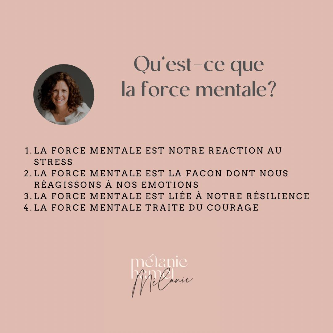Être fort mentalement est assurément une grande compétence à avoir en 2023. 💪🏼
C’est quoi concrètement être fort mentalement?
- C’est être capable de bien gérer son stress
- C’est aussi être capable de réguler ses émotions pour éviter qu’elles nous absorbent (allô, le petit hamster qui court dans notre tête)
- C’est avoir la capacité à assumer ses responsabilités, et éviter d’être dans une position de victime (la position de victime nous garde dans l’inaction)
- C’est également être en mesure de surmonter les obstacles et les défis qui se présentent et de poursuivre nos buts (avec une confiance en soi)
Quel est l’aspect de la force mentale qui nécessite votre attention actuellement?
Noter sur une échelle de 1 à 10, (10, était excellent) chacun de ces points et identifier une action à faire pour passer à la note supérieure! Je n’ai pas de recette miracle qui me demande aucun effort. 😉
Je vous partagerai des trucs et astuces dans les prochaines publications.