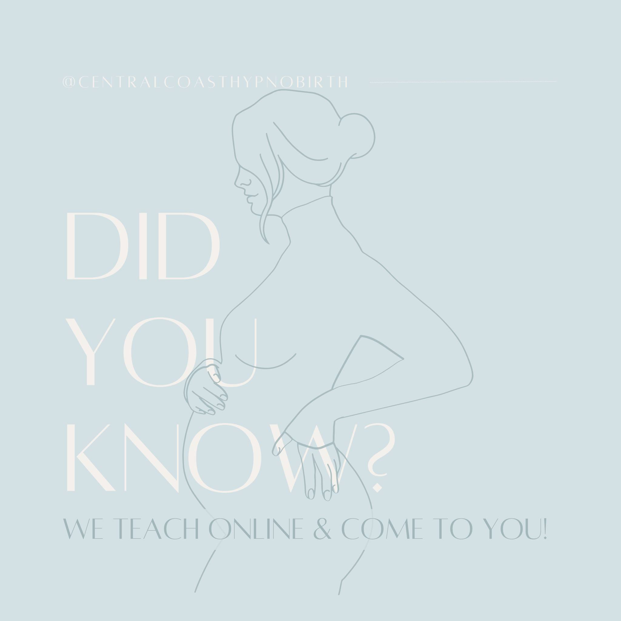 Did you know? If you're unable to attend one of our Group Hypnobirthing courses or have already completed a Hypnobirthing course in the past, we've got you covered with private one-on-one options!
Receive personalised support tailored to your unique needs, whether it's in our cozy Copacabana birth studio, online from the comfort of your home, or we meet you right where you are in the familiar surroundings of your own home.
Reach out to learn more about our private sessions and let's customise your journey to birth together! #Hypnobirthing #PrivateSessions #privatebirtheducation #privatebirthclass #privatebirthclasses