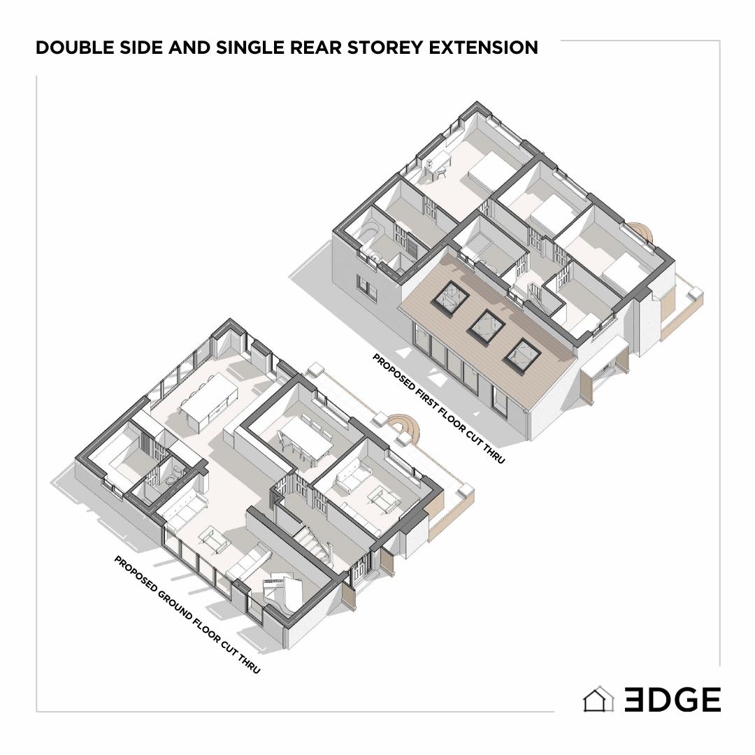 Following our previous update, here’s a glimpse of the Phase 1 Architectural 3D Drawings, paired with CGI visuals, to help our client envision their home’s modern yet harmonious transformation 🏡
✨ Double-storey side extension
An open-plan kitchen with bi-fold doors providing stunning views of the expansive garden. A convenient utility area and a sleek shower room add both practicality and style.
✨ Master Bedroom Suite
A luxurious master bedroom complete with a spacious dressing room and ensuite.
✨ Single-storey rear extension
A lounge retreat featuring bi-fold doors, full-height glazing, and Velux windows, flooding the space with natural light and creating a seamless connection to the outdoors.
We’re thrilled to bring this vision to life! Internal CGI images are coming soon – stay tuned for updates as we progress through the planning process.
#ArchitectureDesign #HomeTransformation #DreamHome #ArchitecturalDrawings #CGI #Render #Render3D #HomeRenovation #OrangeryExtension #DesignInspiration #Orangery #SunRoom #Extensions #Renovation #ModernDesign #Interiordesign #Remodel #Transformation #Moderndesign #Architecture #Planning #PlanningPermission #Building #Project #Design #SouthWales
