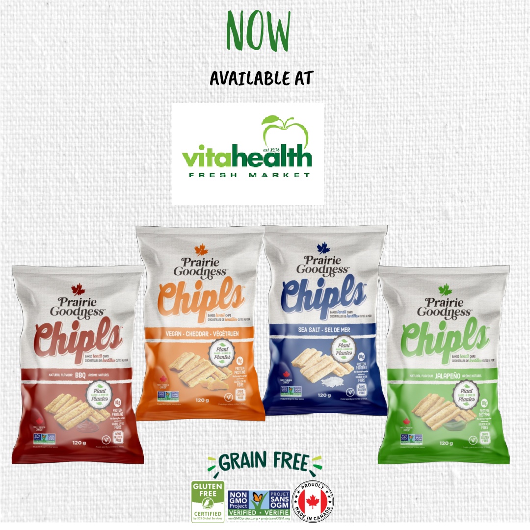 Hey Manitoba fam! 🎉 Our PrairieGoodness™ CHIPLS just landed at @vitahealth ! 🛒🔥
Grab your fave high-protein, grain-free lentil chips next time you’re there! 💪🌱
Thanks for showing love to local snacks! ❤️😍