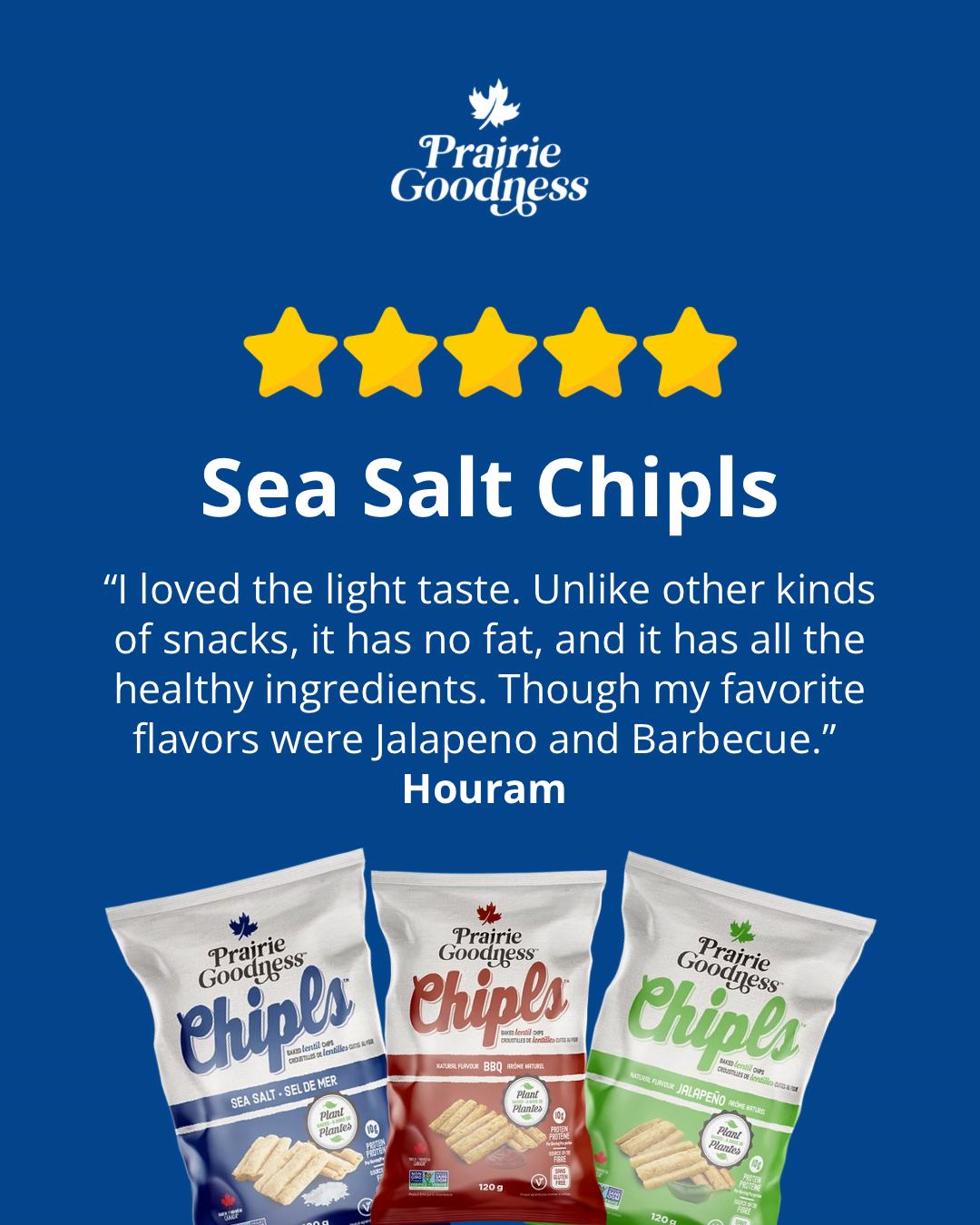 Nothing makes us happier than a ⭐⭐⭐⭐⭐ review! 💛 Seeing you love Chipls as much as we do is the best feeling.
Crunchy, flavour-packed, and made with real, feel-good ingredients—it's no surprise they're a fan favorite! Have you tried them yet? Drop your review in the comments! ⬇️✨ #fivestarsnack