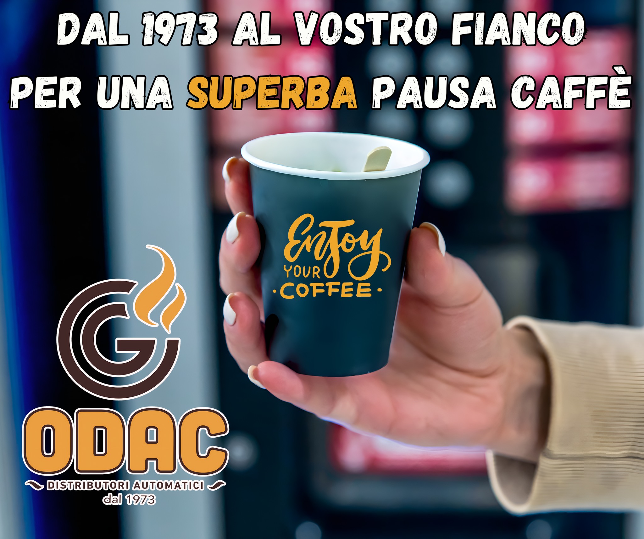 Dal 1973, la nostra passione ci guida ogni giorno a offrire soluzioni innovative attraverso i nostri distributori automatici. Per oltre 50 anni, abbiamo lavorato instancabilmente per garantire qualità, affidabilità e innovazione ai nostri clienti. Ogni progresso tecnologico, ogni piccolo miglioramento, ogni caffè, è frutto della dedizione e dell'amore che mettiamo nel nostro lavoro.
Contattaci e scopri come possiamo migliorarti la giornata - www.odac.it ☕🫵