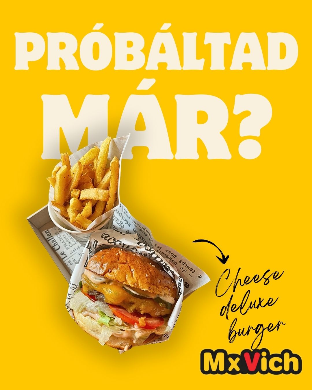Próbáltad már a Cheese Deluxe Burgert? 🤩🍔
Friss saláta 🥬, lédús paradicsom 🍅, szaftos smashed marhahús, és az a bizonyos házi szósz, amitől felejthetetlen lesz az élmény! 🤤🔥
Ne várj tovább, kóstold meg még ma! Ráadásul 20%-kal olcsóbb, ha közvetlenül tőlünk rendelsz! 😎👇