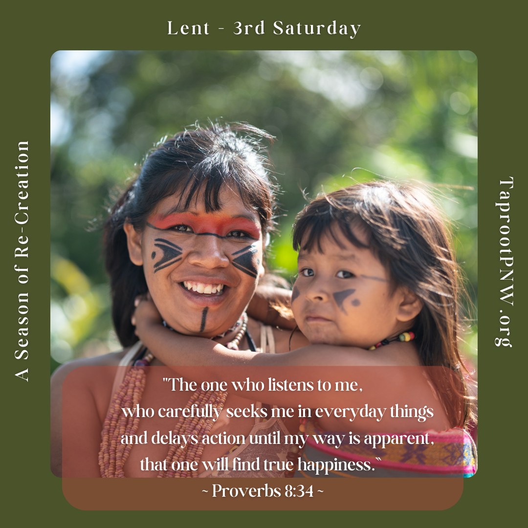 Lady Wisdom is calling. Her arms are open wide. Her heart is always ready to give, to share, to teach. She speaks every day through the natural world. May we listen and learn. May we remember who we are, and connect with Her every day.
#Lent2025 #Proverbs #wisdom #creationcare #justice #deeproots #listen