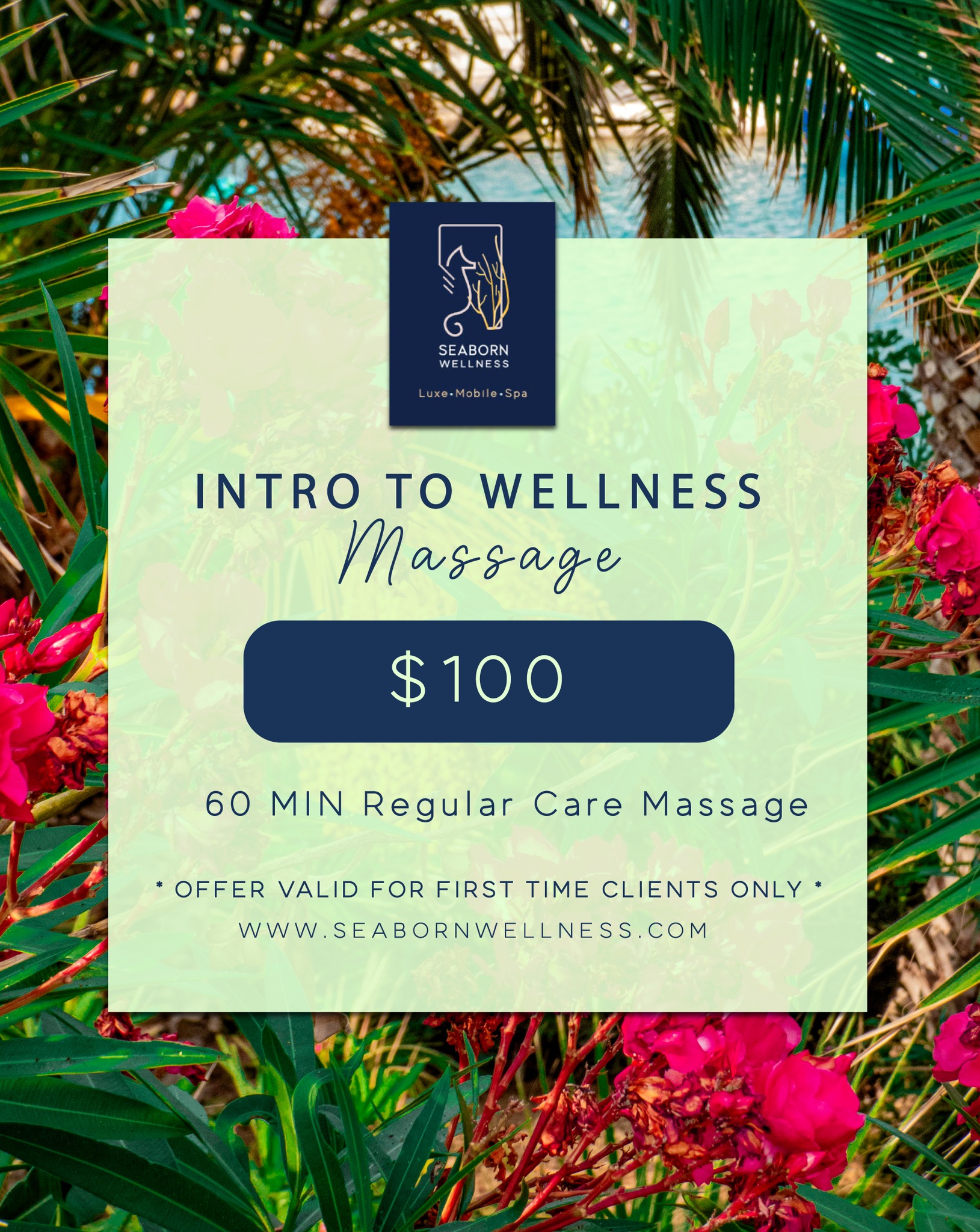 Discover Seaborn Wellness with an Intro to Wellness Massage β¨
Book a 60 min Regular Care Massage for only $100. Relax at home and we will bring the spa to you!
Book online at www.seabornwellness.com
.
#selfcare #30A #staycation #beachesofsouthwalton #massage #destin #Metime #30a #beachhappy #southwalton