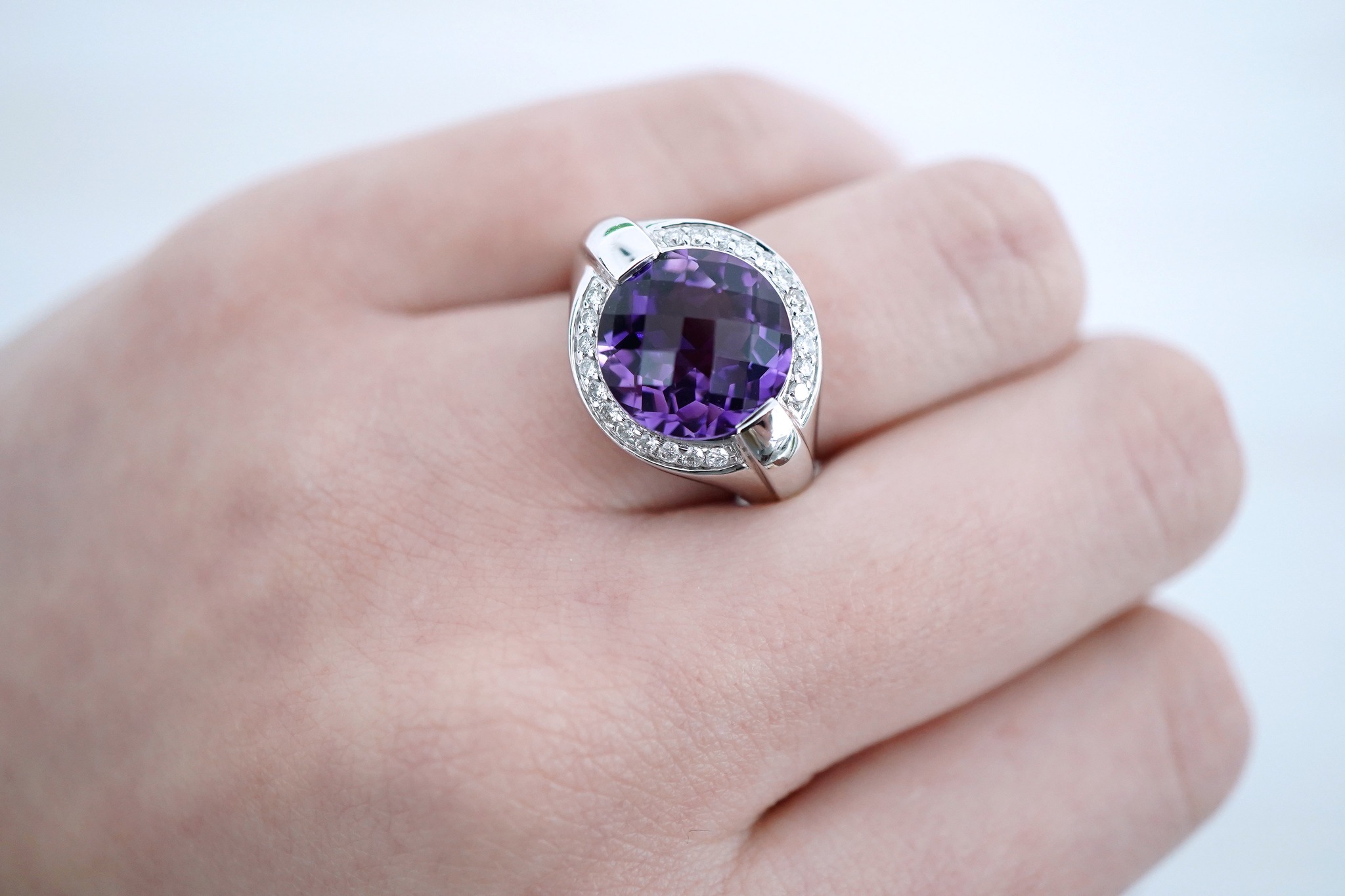 Happy birthday February babies! ๐
Amethyst is your birthstone and the gem for the 6th wedding anniversary.
It is the purple variety of the mineral quartz and often forms large, six-sided crystals. Fine velvety-colored gems come from African and South American mines. Amethyst was as expensive as ruby and emerald until the 19th Century when Brazilโs large deposits were discovered.
Today, it is the most valued Quartz variety. Other gems in the Quartz family include Green, Rose, and Smokey Quartz, as well as Citrine (November's birthstone).
Single amethyst crystals can be huge: the Gemological Institute of America Museum displayed a doubly terminated crystal that weighed 164 pounds!
Shop our current selection of in-stock Amethyst jewelry at jbacher.com!