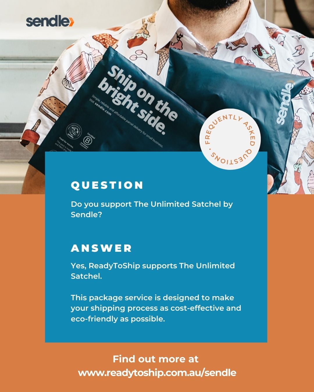 It doesn't get any easier than using The Unlimited Satchel from @sendle and ReadyToShip. You pick it, fill it, seal it, print the label, and it's ready to ship.
This package service is designed to make your shipping process as cost-effective and eco-friendly as possible. It is exclusively available with Sendle’s Compostable Satchels, which are 100% biodegradable and made from plant-based materials. Ship anything that fits into A4 composable satchel for the price of a 500g parcel—it’s that straightforward!
Find out more www.readytoship.com.au/articles/the-unlimited-satchel-by-sendle/
#unlimitedsatchel #sendle #readytoship #shipping #smallbusinessau