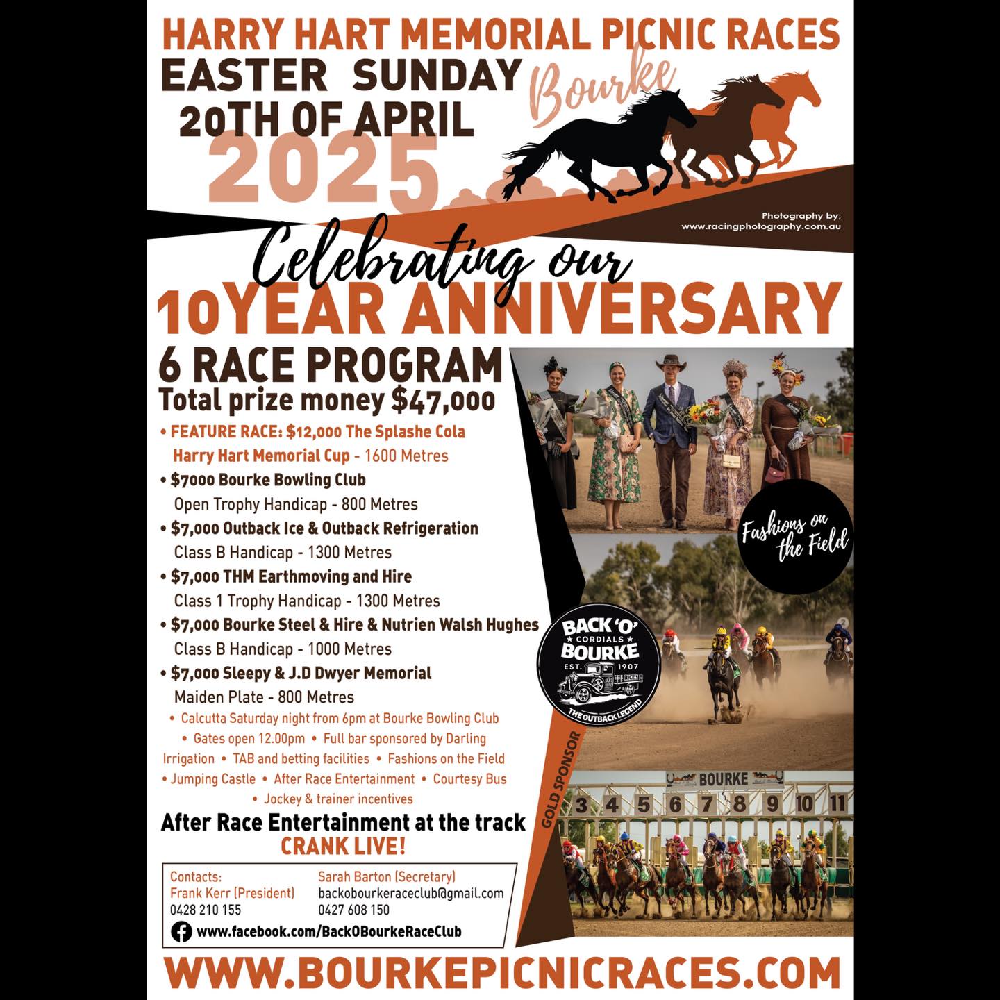 - BACK O’ BOURKE PICNIC RACES -
I donate my services as sponsorship of the Back O’ Bourke Picnic Races each year and I love designing posters, merchandise and more for the committee each year.
Here are the main event poster, fashions on the field poster and jockey and trainers poster!
It’s sure to be another fantastic day!!
#lauragillarddesign #designer #bourke #backobourke #backobourkeeasterfestival #backobourkepicnicraces #harryhartmemorialraces #posterdesign #poster #events