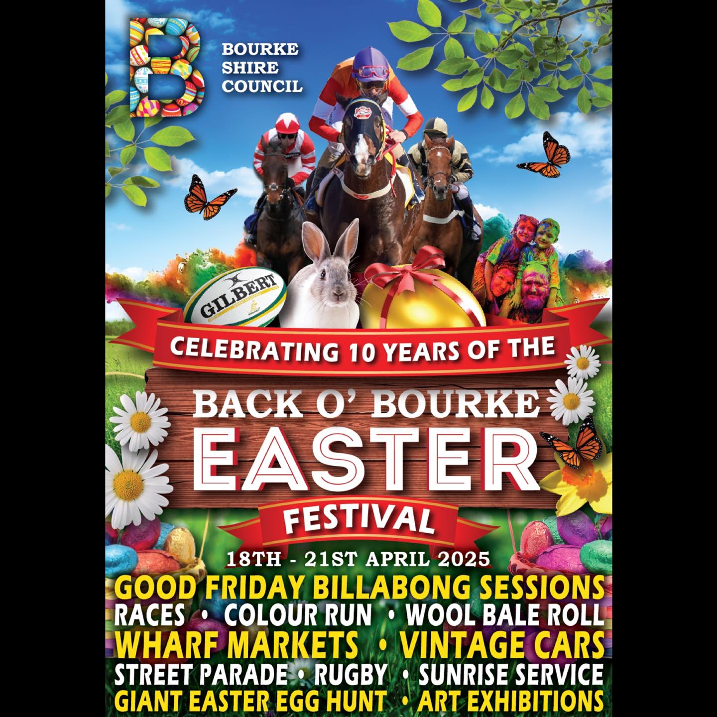 - BACK O’ BOURKE EASTER FESTIVAL -
Event posters I designed for the Back O’ Bourke Easter festival taking place next weekend. There’s soooooo much on to check out!!!
If you need a poster for your upcoming event get in touch!
#lauragillarddesign #designer #backobourke #bourke #backobourkeeasterfestival #events #poster #posterdesign