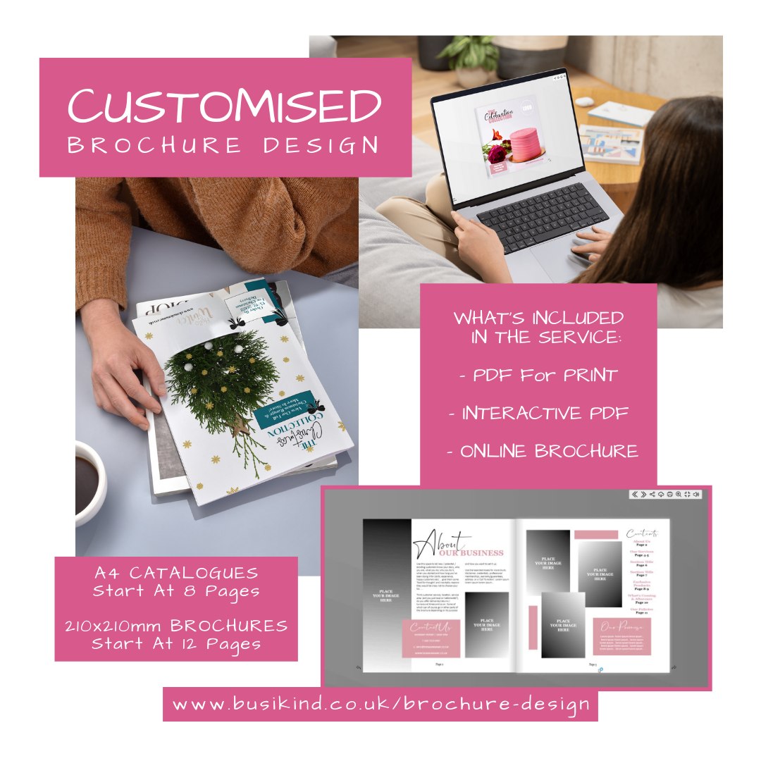 We're Not Just A Design Store... We Create And Work With Other Businesses Too! If You Need A Catalogue Or Brochure For Your Biz, We Offer Some Readily Available Designs That Could Be Customised To Your Requirements.
Find Out More About The Service:
www.busikind.co.uk/brochure-design
Get In Touch For An Informal Chat If You Have Any Questions At All.
Best,
Caroline
Call: 020 7112 8894
Email: info@busikind.co.uk
Follow BusiKind For More:
@busikind
#brochure #brochures #brochuredesign #brochuredesigner #brochuredesigning #contentmarketing #contentmarketingtips #contentmarketing101 #contentmarketingideas #contentmarketingstrategy #RETAILMARKETING #smallbiz #smallbizuk #smallbiztips #smallbizsquad #onlinebusiness #onlinemarketing #salestips #businessguide #businesssupport #marketing101 #designideas #uxdesign #contentstrategy #digitalmarketing #pagelayout #typographydesign #cataloguedesign