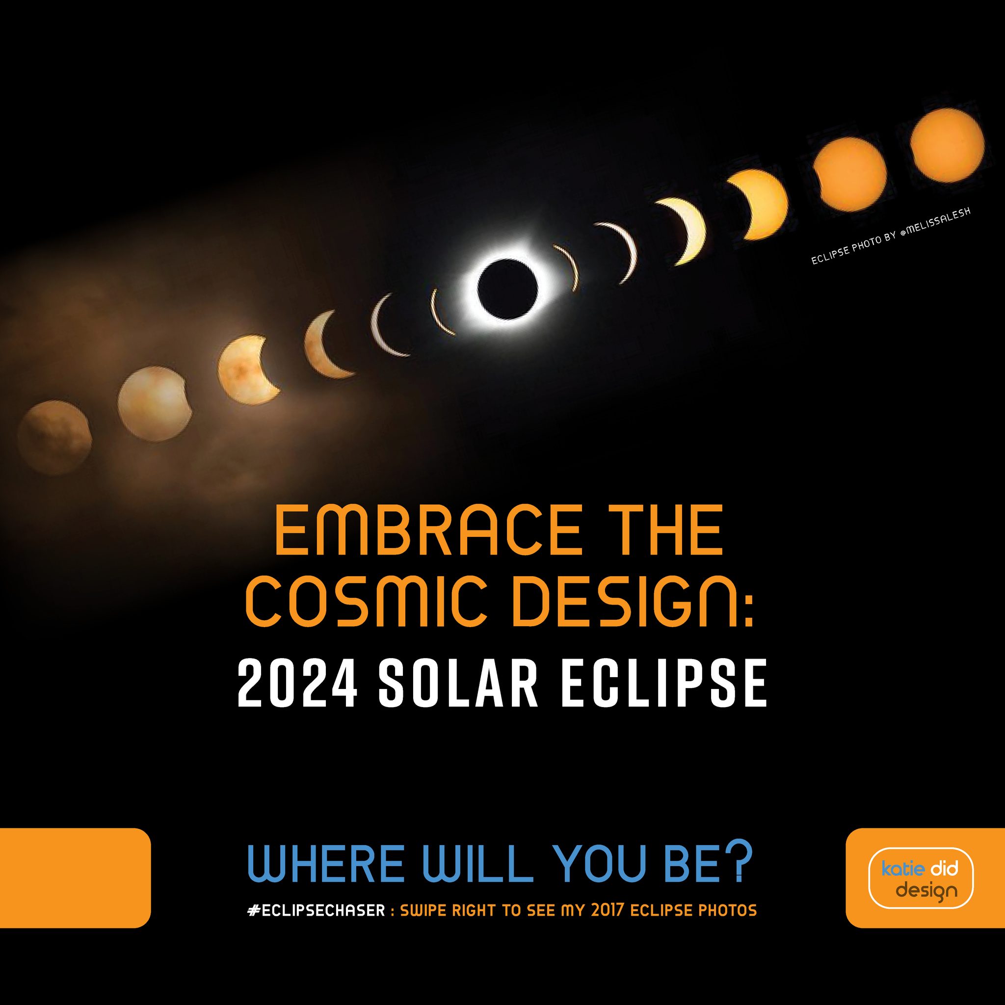 🌞✨ Embrace the Cosmic Design: Celebrating the 2024 Solar Eclipse 🌑🌍
As we gear up for the celestial spectacle of the 2024 Solar Eclipse tomorrow, it's a reminder that even the grandest designs originate from our natural world.
🌝🌚 Just as the moon perfectly aligns with the sun, casting a mesmerizing shadow across our planet, we're reminded of the intricate and awe-inspiring beauty that surrounds us.
🌍 In the spirit of Earth Month - let's take a moment to appreciate the ultimate designer: Mother Earth herself. From the breathtaking landscapes to the delicate ecosystems, every detail is meticulously crafted to sustain life and inspire wonder.
As we witness the dance of the sun and moon during the eclipse, let's also recommit ourselves to protecting and preserving our precious planet. It's the perfect time to reflect on our environmental impact and commit to positive change.
Get ready to be awe-inspired by this natural wonder! And let’s work together to create a brighter, more sustainable future for all. 🌎💫
Where are you viewing the eclipse from? 🕶️ ☀️ Drop a comment below and let me know!
#EarthMonth #SolarEclipse2024 #MotherEarthDesigner #katiediddesign