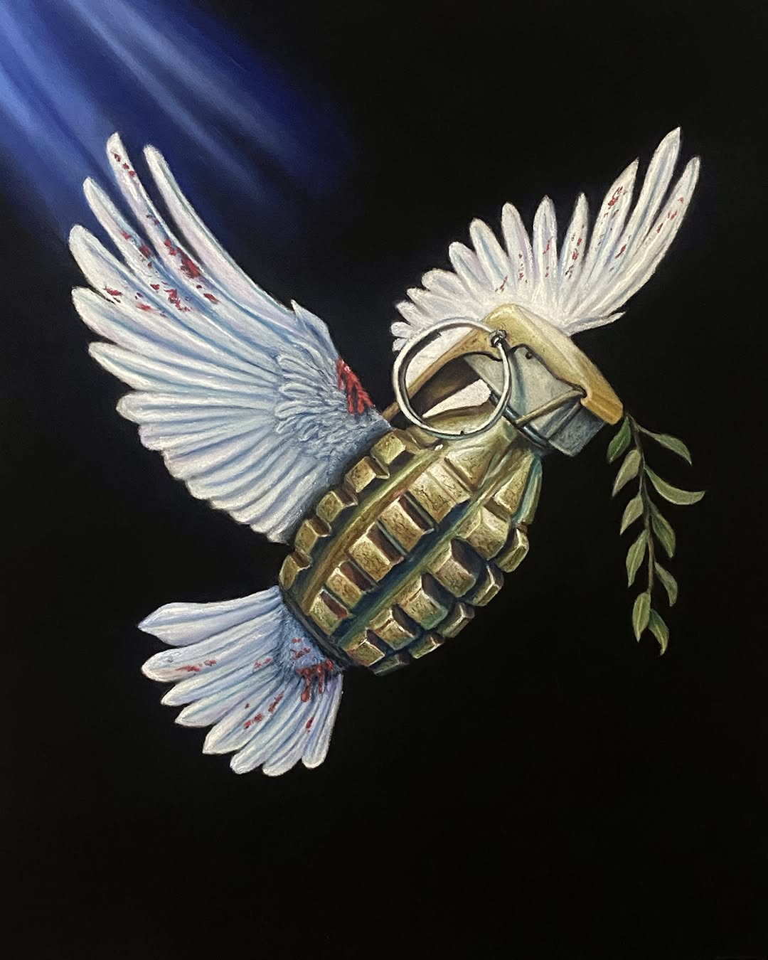 🕊️ Colombe e bombe.💣 È passato un anno da quando i servizi di guerra si alternavano alle pubblicità dei dolci pasquali e alle immagini dei festeggiamenti di questo periodo.
Ah, ma è così anche oggi? 😓 "Buona Pasqua!"
Scambiatevi un segno di pace
Pastello su carta
30x40 cm
🕊️Doves and bombs. 💣 A year has passed since war reports alternated with advertisements for Easter sweets and images of the festivities of this period.
Oh, but is it the same again today? 😓 "Happy Easter!"
Exchange a sign of peace
Pastel on paper
30x40 cm
#surrealism #artecontemporanea #contemporaryart #pastelpainting #softpastel #peace