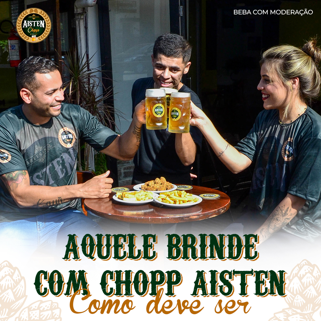 Aquele brinde com Chopp Aisten, com os amigos reunidos, é um brinde como deve ser!
Aisten. O chopp como deve ser!
#aisten #chopp #bar #romance #amor #pilsen #pilsner #ipa #indianpale #malzibier #choppaisten #choppdodia #choppartesanal #bebamelhor #lupulo #malte #lupulando #saopaulo #sp