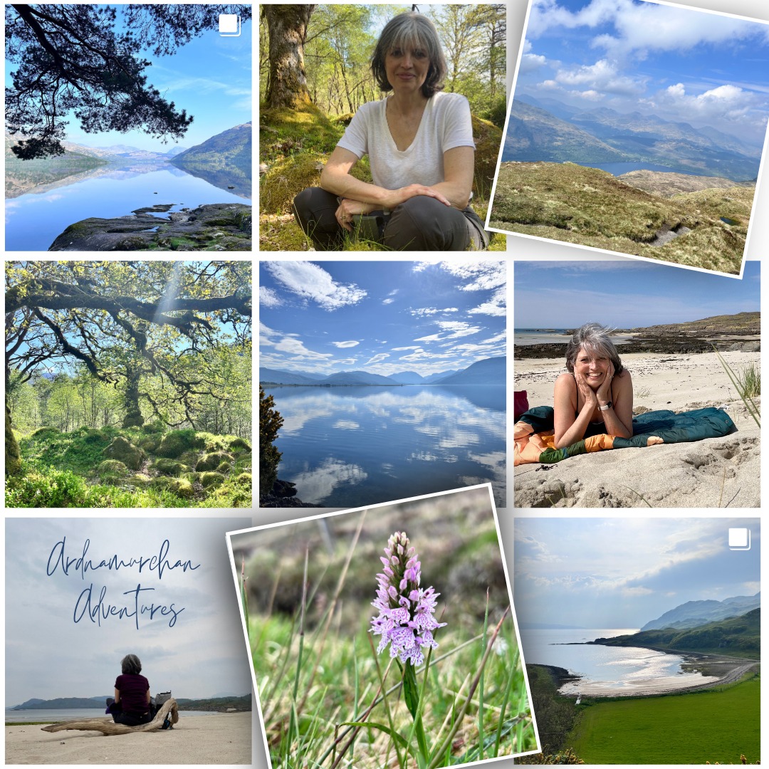 My birthday gift to myself was a 5 day solo adventure that took me to a gig in Glasgow (Kasey Musgraves was awesome), up a Munro (Ben Lomond), into a tent in Glencoe, and finally across Loch Linnhe on the Corran ferry where I fell head over heels in love with Ardnamurchan.
I walked and swam and read and slept and meditated and journaled. I heard cuckoos calling every day, watched seals play, and found drifts of orchids. There were sunny days and rainy days, strenuous days and lazy days, but they were all joyful. The solitude and silence were blissful.
When I was younger I would never have dreamed of going off on my own - I would have worried my way out of any plans to explore new places. My life after menopause has become so much more expansive and empowered and joyful. It was a hard path to get here but it was worth every step.
#postmenopause #secondspring #lifeaftermenopause #LifeAfterMenopause #solitude #solitudeisbliss #ardnamurchan #benlomond #glencoe