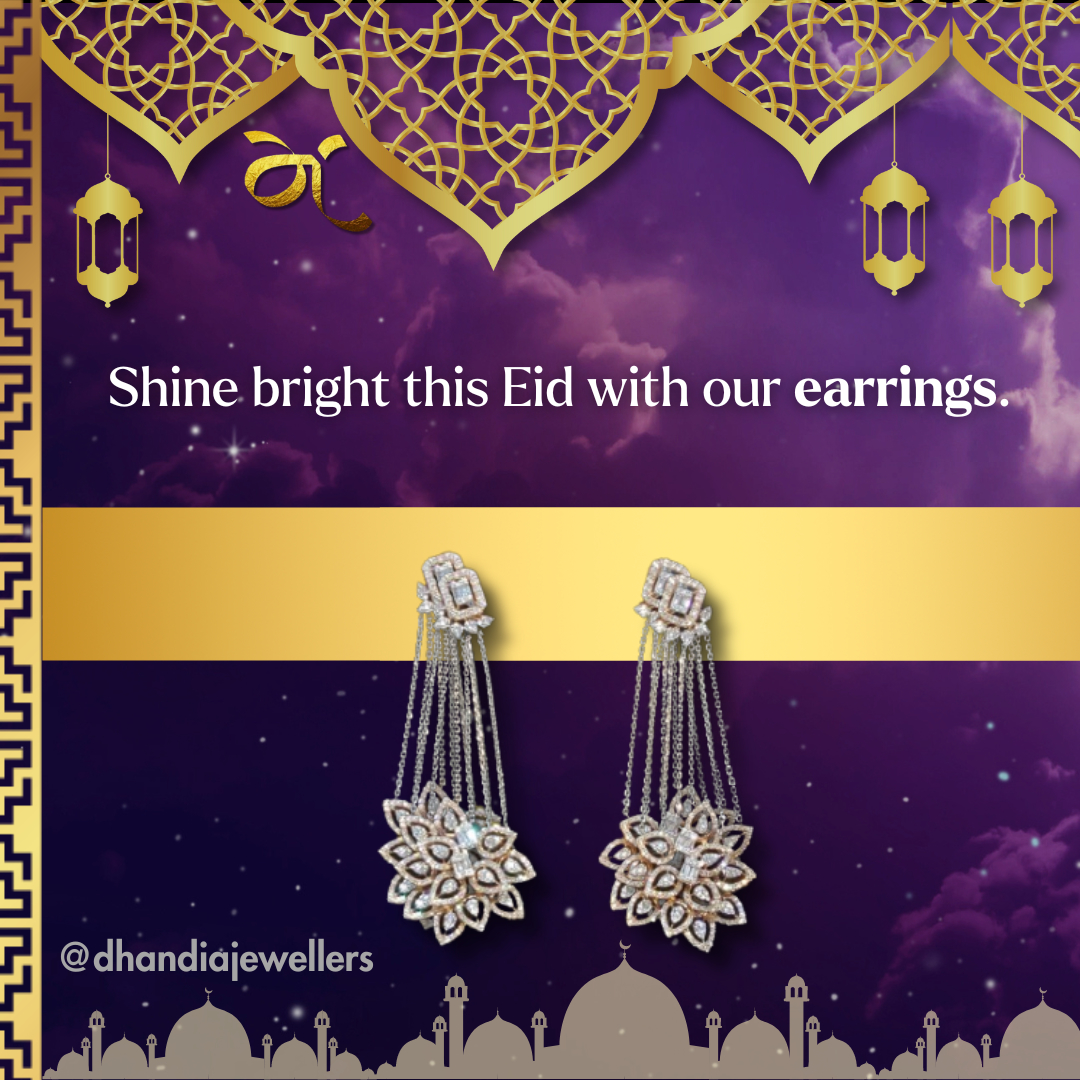 ✨ Eid Mubarak! ✨ Elevate your Eid ensemble with the timeless elegance of diamond earrings from Dhandia Jewellers. May your celebrations shine as brightly as the jewels you adorn! 🌙💎💫
#eidmubarak #eidglam #diamondjewellery #goldjewellery #earrings #dhandiajewellers