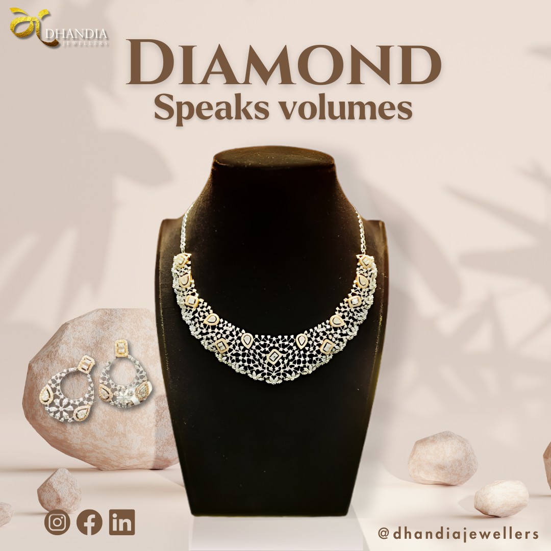 Illuminate Your Elegance with Dhandia Jewellers’ Exquisite Diamond Necklace Set ✨💎 #DiamondsAreForever #EleganceRedefined
🌟This stunning diamond necklace set from Dhandia Jewellers is a true masterpiece. Let the brilliance of diamonds adorn your neckline, making a statement that resonates with timeless elegance.The intricate design features numerous small diamonds, complemented by larger, prominent stones. The matching diamond earrings add a touch of sophistication 💫💎.
📞DM or Contact us to know more...
📍 Follow Dhandia Jewellers for more exquisite jewelry inspiration !!
#diamondnecklace #diamondearrings #diamondjewellery #dhandiajewellers