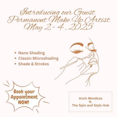 First ever collaboration!
Introducing Anch Mendoza, your expert in professional makeup artistry ✨
Book your appointment this May 2-4 available only at The Spin and Style Hub ❤️
⏰ Opening Hours:
🗓 Monday to Sunday
🕘 9:00 AM to 9:00 PM (Weekdays)
🕘 9:00 AM to 10:00 PM (Weekends)
📍 Location:
The Spin and Style Hub at The Pebble, Acqua Private Residences, Mandaluyong City
#thespinandstylehub #saloninmandaluyong #salonlife #hairsalon #microshading #professionalemakeupartist