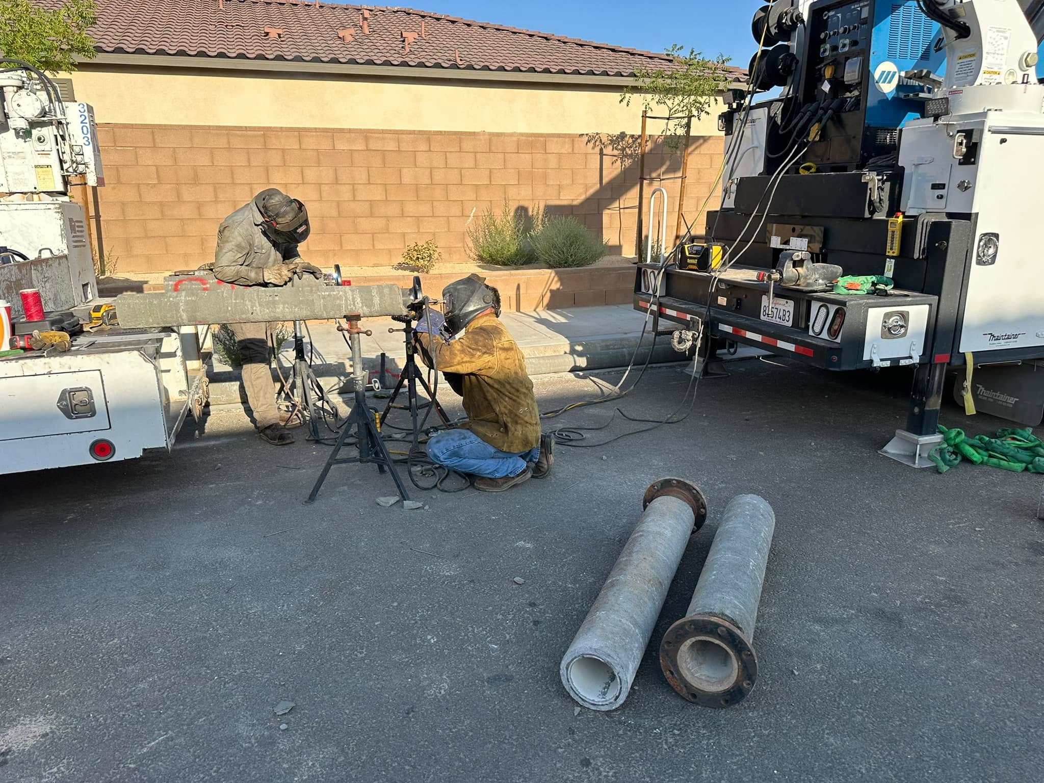 One day we are line boring next day we are welding pipe!!!