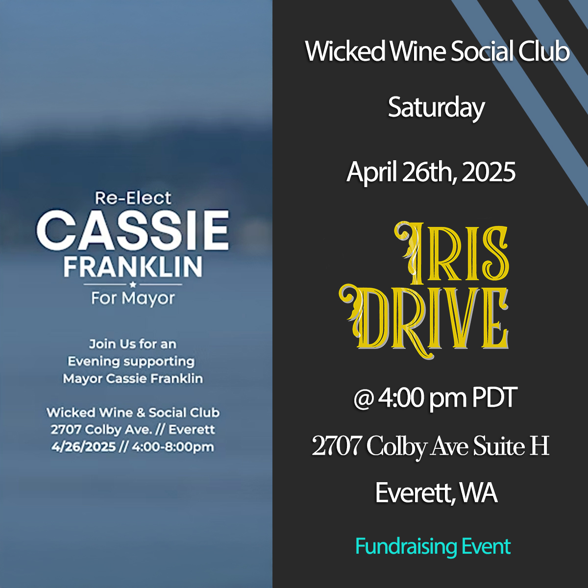 Join us for an exclusive evening at the Wick-Ed Wine Social Club in support of Cassie Franklin!
Savor a delicious serving of beef bourguignon, perfectly paired with exquisite wines. Enjoy the opportunity to bid on a rare selection of fine wines to elevate your collection—all while supporting Mayor Franklin’s re-election campaign.
SCHEDULE OF EVENTS
4:00PM // Hors d’oeuvres and social hour
4:30PM // Wine pull begins
5:00PM // Dinner with wine pairing
6:30PM // Live music featuring fan-favorites, Iris Drive
It will be an unforgettable night you won’t want to miss! Tickets are available on Eventbrite.