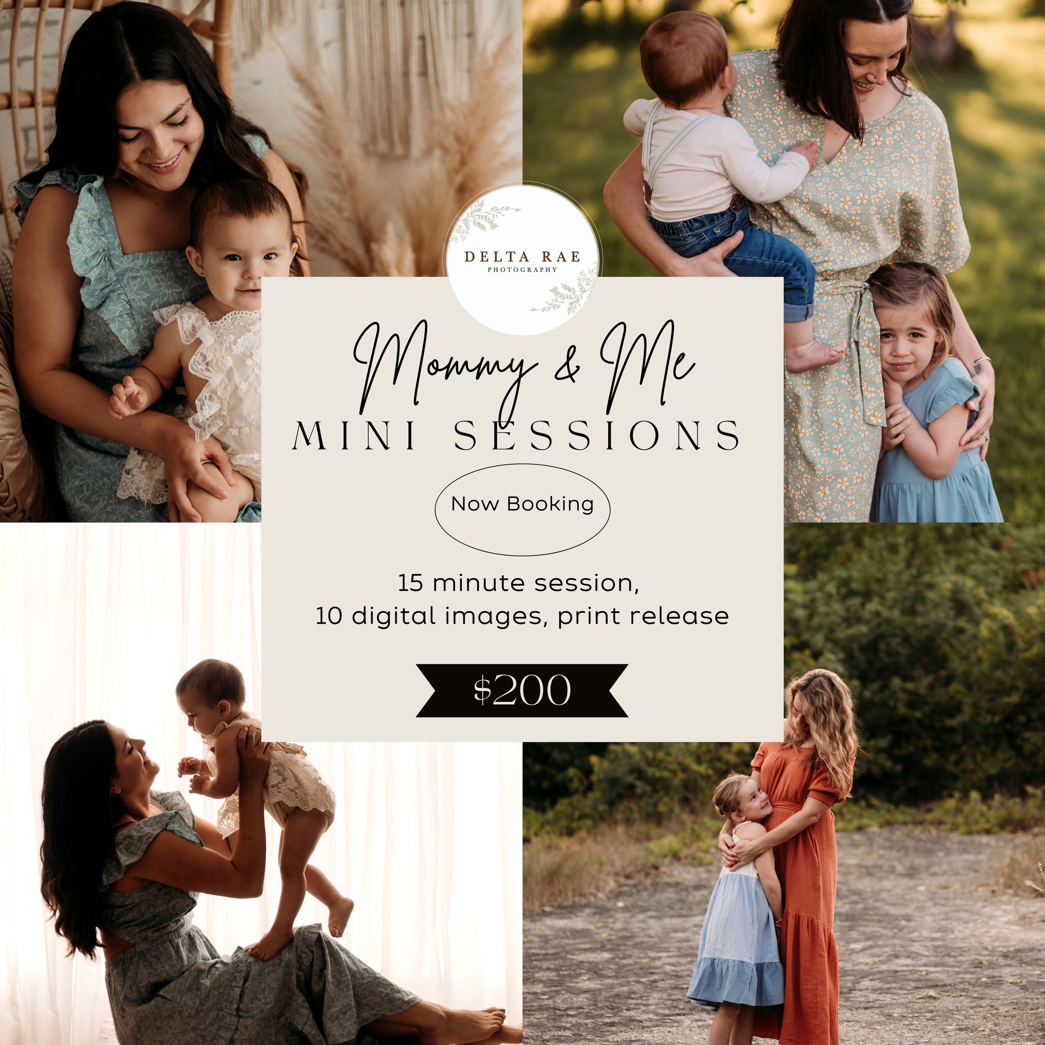 🌸 Booking is NOW OPEN! 🌸
Mommy & Me Mini Sessions are here — just in time for Mother’s Day!
✨ May 3 – Studio setup
🌿 May 4 – Outdoor setup (possibly with a vintage truck — stay tuned!)
✨ Bonus: Minis are $200 this year (down from $250!) as a little thank you to all of you. 💛
Spots are limited and go fast!
👉 https://deltaraephotographyllc.hbportal.co/public/67f03496b7749f00263b62f5
Capture the love, snuggles, and sweet moments between you and your littles. 💛