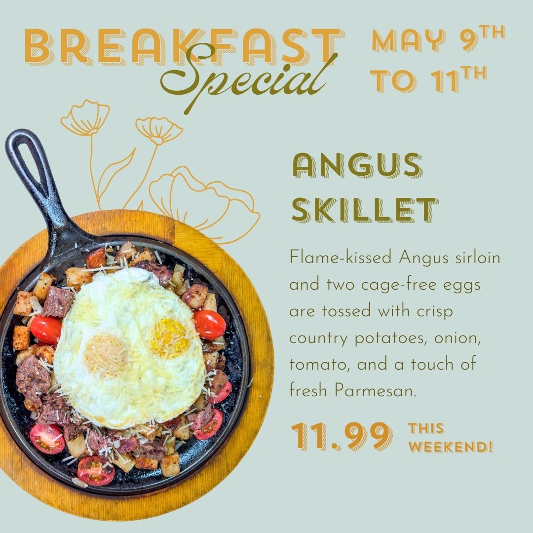 Three Words That Start Any Day The Right Way...
🥩 STEAK AND EGGS 🍳
Rise and shine with the NEW Angus Skillet—flame-kissed Certified Angus sirloin and two cage-free eggs sit atop crispy potatoes, fresh veggies, and a sprinkle of Parmesan for a breakfast built to fuel the day ahead
Just $11.99 May 9th through 11th!
.
.
.
.
#SteakAndEggs #PortersBreakfast #FarmingtonFoodie