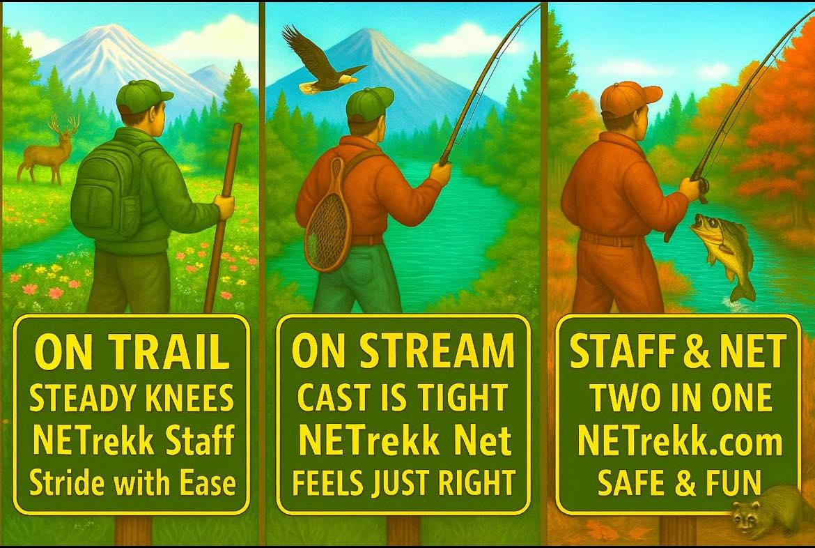 The Original Compact, Lightweight, Versatile & Affordable Telescopic Wading Staff & Folding Fishing Nets. NETrekk is expanding and adding new dealers & qualified sales reps across America. NETrekk.com