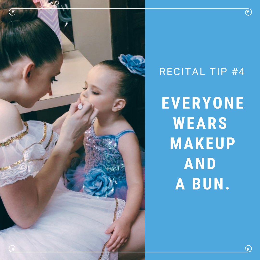 Well ... not everyone but all of our girls do! Check out our website for details on the correct color of lipstick, how to make a bun and more! Be sure your dancer arrives with hair and makeup already done at check-in for dress rehearsal and recital. #staugdance #showready #recital2026 #stagemakeup #toptenrecitaltips
