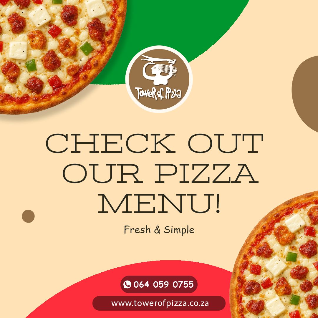 🍕 Get ready to fold, bite, and fall in love! Swipe ➡ to explore the full menu and let your stomach do the talking. Our pizzas are like a warm hug for your taste buds.
From the zesty Cannibal Cavern to the luxurious Sungubala, every slice packs a flavour punch. 🧀🌶 Craving something cheesy? Dive into our Three Cheese pizza or go wild with our adventurous Dragon's Peak! 🐉✨
Whether you're a meat lover or a veggie enthusiast, we've got your cravings covered.
#TowerOfPizza #PizzaParty #PizzaLove #MenuReveal #FlavourExplosion #FoodieHeaven #CheeseLovers #PizzaNight #Drakensberg