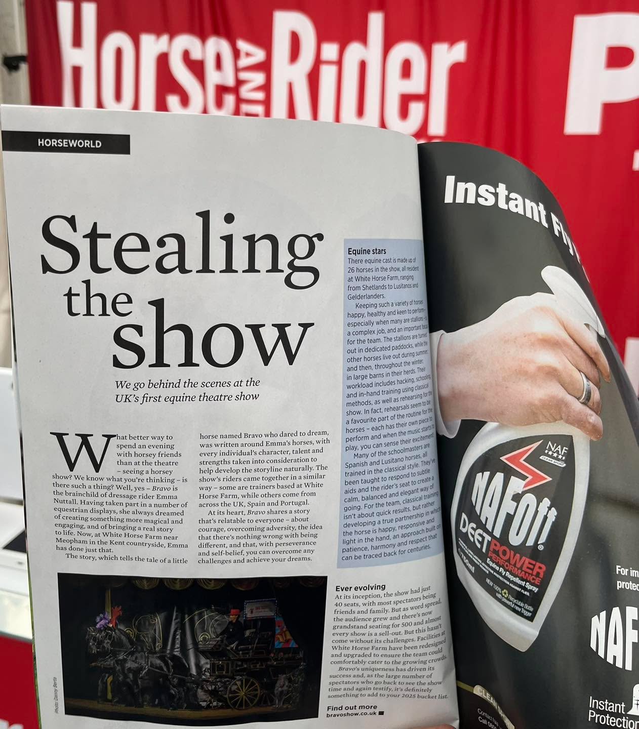 It was great to secure a full page feature in the latest edition of Horse&Rider Magazine for BRAVO - the little horse that wanted to dance
(Page 8 – go take a look!)
“Stealing the show…”
We’re thrilled to be featured in a behind-the-scenes look at BRAVO, the UK’s first equine theatre show, where horses take centre stage in a magical story about courage, individuality, and following your dreams.
Set at White Horse Farm in the beautiful Kent countryside, BRAVO brings together horses and riders from the UK, Spain and Portugal to tell the heartwarming tale of a little horse who dared to be different.
Thank you to Horse & Rider for sharing our story – this is just the beginning!
Tickets available now – don’t miss the magic - www.bravoshow.co.uk
Follow us for show dates, sneak peeks and more.
#BravoTheShow #EquineTheatre #HorseAndRider #EquestrianLife #BehindTheScenes #KentEvents #HorseShowWithAHeart #BelieveInYourDreams #editorial #magazinefeature #interview #pr #publicrelations #marketing #equestrianmarketing #ruralmarketing #ruralbusiness
#ruralbusinesses #RuralBusinessSupport