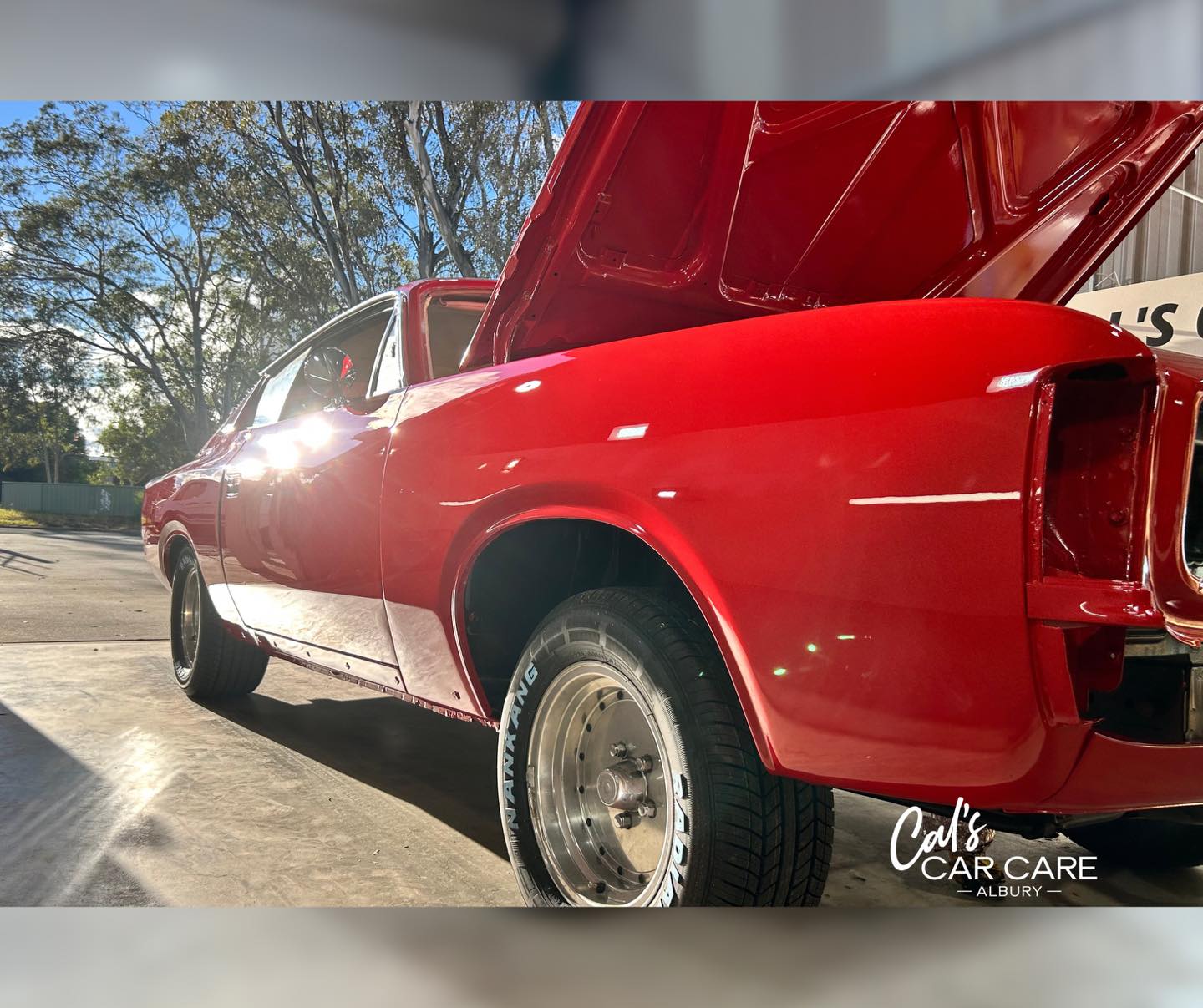 1974 Valiant Charger 🚗
Another car in for Coops Rod & Custom! This time it was for paint only, doing some texture (orange peel) reduction to get this thing looking both glossy and glassy ✨
Texture reduction requires a wet sand of the paintwork, and so I went about wet sanding the entire vehicle for a consistent finish, followed by a heavy cut with the rotary and then a refinement polish with the DA.
Check out the before and afters (specifically in photo 4 with the top photos to see some of the texture reduction) 👉 though the photos really don’t do it justice - I wish I had sunlight shining in when it was completed rather than just partway through ☀️
Can’t wait to see this thing fully complete with engine (no engine is why the front is sitting so high!), front fittings and windows 🙌