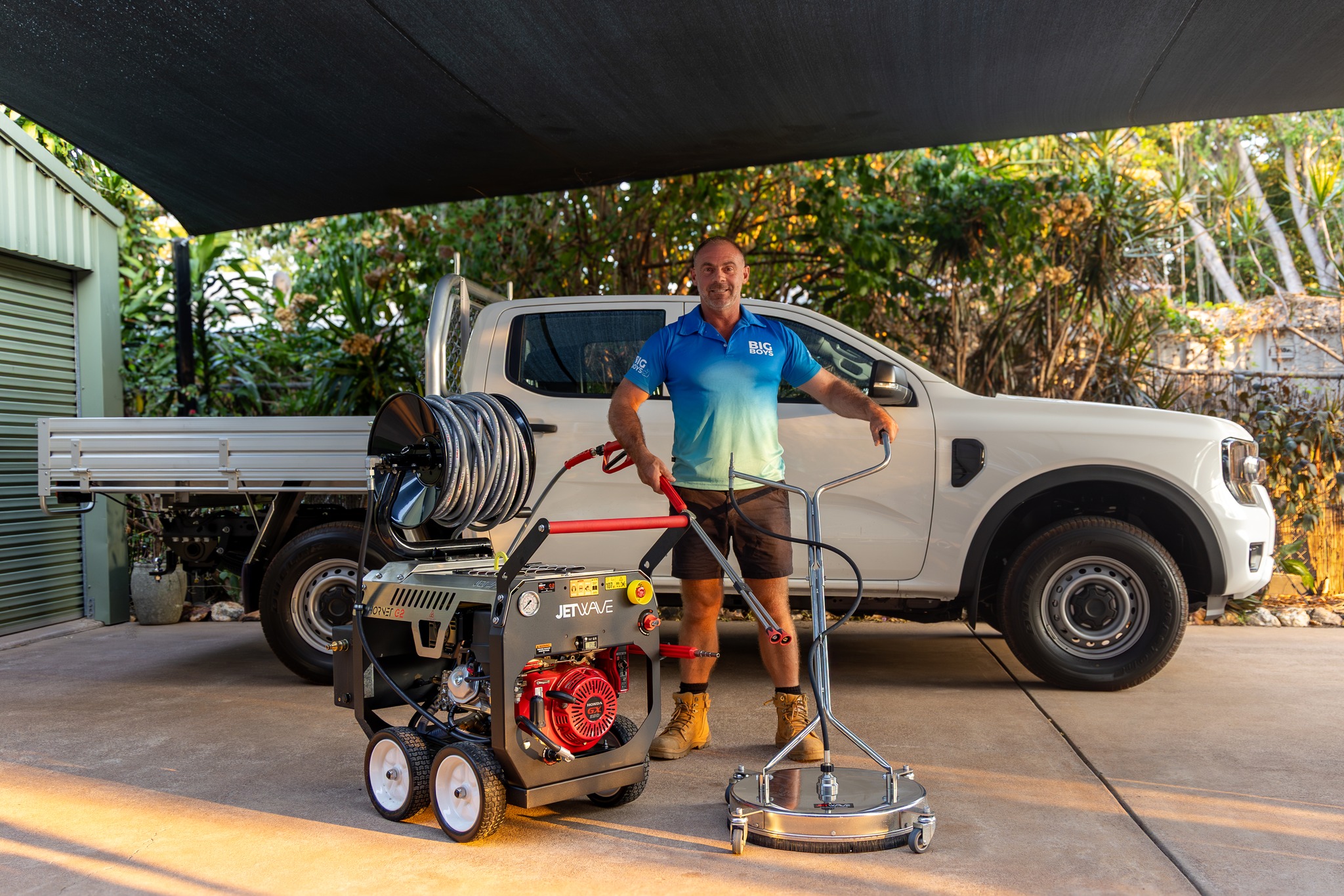 Big Boys with big toys, our new pressure washer is here!