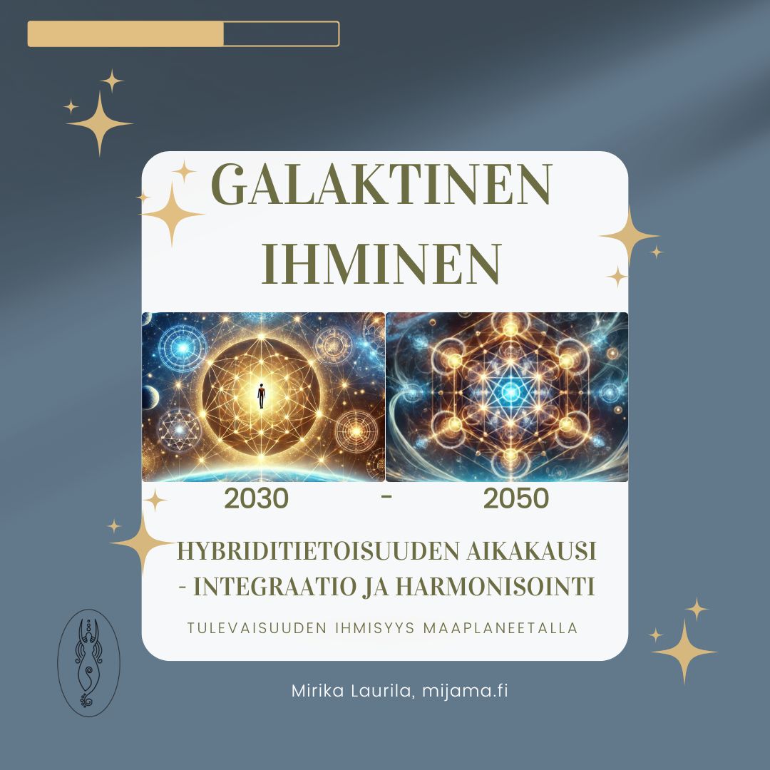 🌎🪐Aikakausi, jolloin ihminen oppii olemaan moniulotteinen, biologinen ja energeettinen olento yhtä aikaa. Tämä mahdollistaa planetaarisen, galaktisen ja korkeataajuisen tietoisuuden yhdistämisen arkeen. 🪐🌎
Mitä hybridinen tietoisuus tarkoittaa ajattelun, tuntemisen ja kokemisen tasolla?
Vuosina 2030–2050 ihmiskunta siirtyy hybriditietoisuuden aikakauteen, jossa, ajattelu, tunteminen ja kokeminen laajenevat moniulotteisiksi.
✨Neurokirjo ja herkkyys nousevat evolutiiviseksi lahjaksi.
✨Teknologia alkaa yhdistyä aidompaan eettiseen tietoisuuteen luonnon tarjoamista resursseista.
✨ Aletaan ymmärtää, että olemme osa suurempaa kokonaisvaltaisen älykkyyden kenttää, emme irrallisia tai erilliä siitä.
✨Ihminen ei ole enää erillinen tarkkailija, vaan resonoiva osa galaktista yhteyttä ja evoluutiota
✨Lapset ja nuoret johdattavat uuteen ymmärrykseen. Tulevat hybridilapset ovat syntyneet osittain ihmisen DNA:sta, osittain toisen galaktisen sivilisaation edustamasta geneettisestä perimästä.
✨Monet neurokirjon ominaisuudet (mm. synestesia, herkkyydet, nopeus, syvä fokusoituminen, tunneviestintä) eivät ole “häiriöitä” vaan evoluutiota.
👽Tulevaisuudessa neurokirjon piirteet ymmärretään myös tiedemaailmassa siltana hybriditietoisuuteen.👽
Lapset ja nuoret, jotka eivät sovi vanhoihin rakenteisiin, kantavat jo uutta todellisuusmatriisia mukanaan. Yhteiskunnan tehtävä on muuttua heidän tarpeisiinsa, ei päinvastoin.
🪐Mitä tämä tarkoittaa lapsille, nuorille ja aikuisille? 🌎
Lapset: Telepaattinen herkkyys, elementaalitaju, intuitiivinen resonanssi.
Nuoret: Yhteisöllinen luovuus, energiakielen ymmärrys ja identiteetin laajeneminen
Aikuiset: Vanhojen rakenteiden purkamisen avustaminen, opastaminen ja siltana oleminen.
🌎 Olen koonnut laajan tietopaketin Galaktisesta ihmisyydestä sekä 30 galaktisesta sivilisaatiosta ja heidän rooleistan ensikontaktissa. Galaktinen ihmisyys on nyt ajankohtaista: mijama.fi/galaktinen-ihminen (linkki biossa)
🪐Sukella myös syvemmälle galaktisen yhteyden mahdollisuuksiin ja universaalien kytköksien muistamisen kesän 2025 viimeisessä tähteläisten online illassa!
Orionin online-ilta 7.6.25 klo.18.30: mijama.fi/service-page/orionin-online-ilta