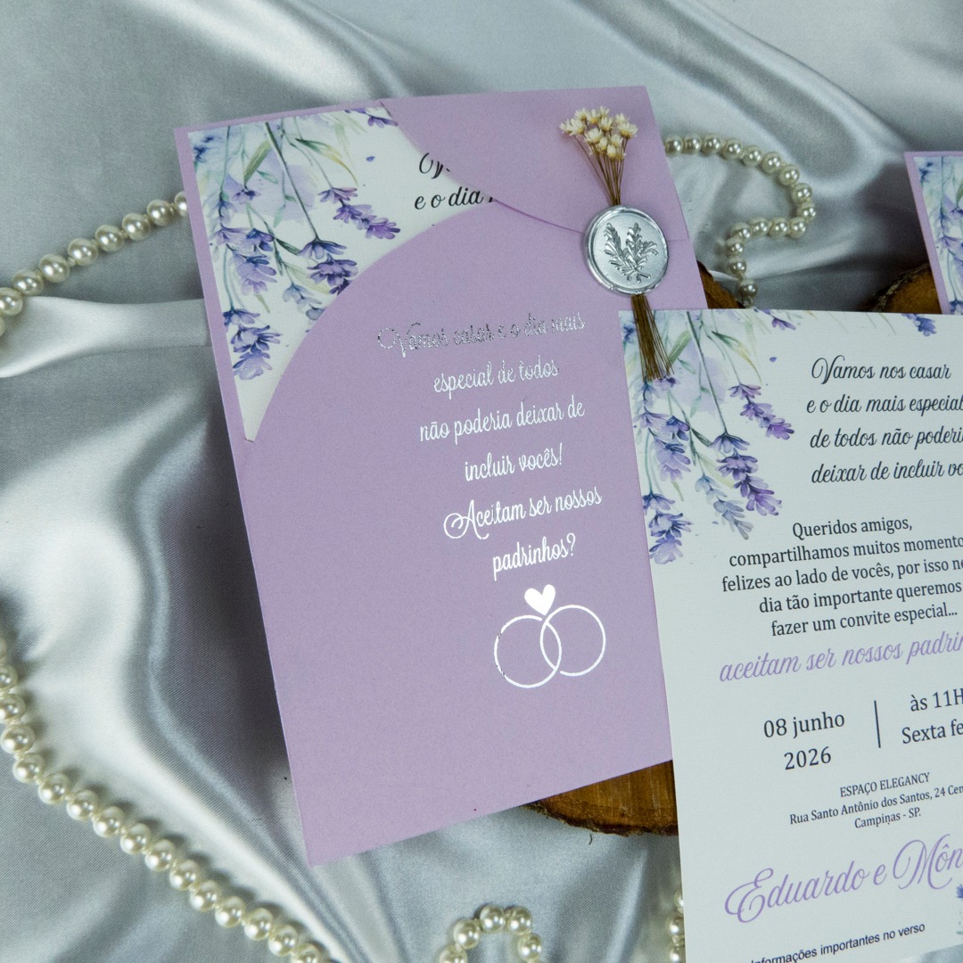 Convites para padrinhos. Tamanho 15x21 cm. Orçamento via WhatsApp (19) 998085644
