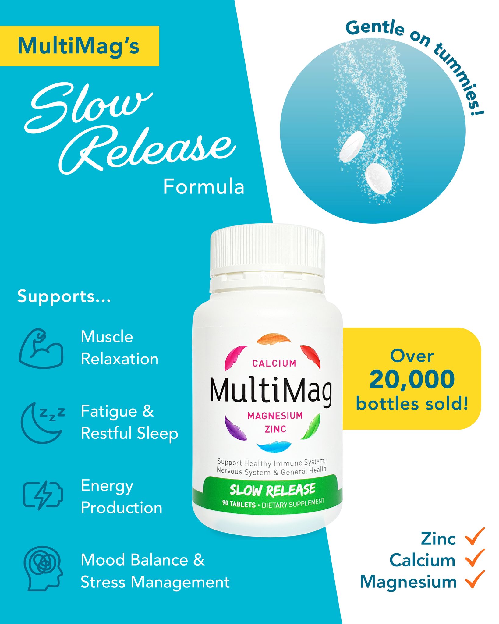 🌱 Magnesium is an essential mineral that our bodies don't make on its own, so we need to get it from certain foods and supplements such as MultiMag.
MultiMag sources the finest ingredients and formulated into a slow release tablet to make sure your body gets optimum support whilst being gentle on the gut!
🙌 With over 20,000 bottles sold, many kiwis have opted to make MultiMag their daily support for health and wellbeing.
Shop yours today! 🛒
Always read the label and use as directed. If symptoms persist, talk to your health professional. Bio-Medz. Hamilton