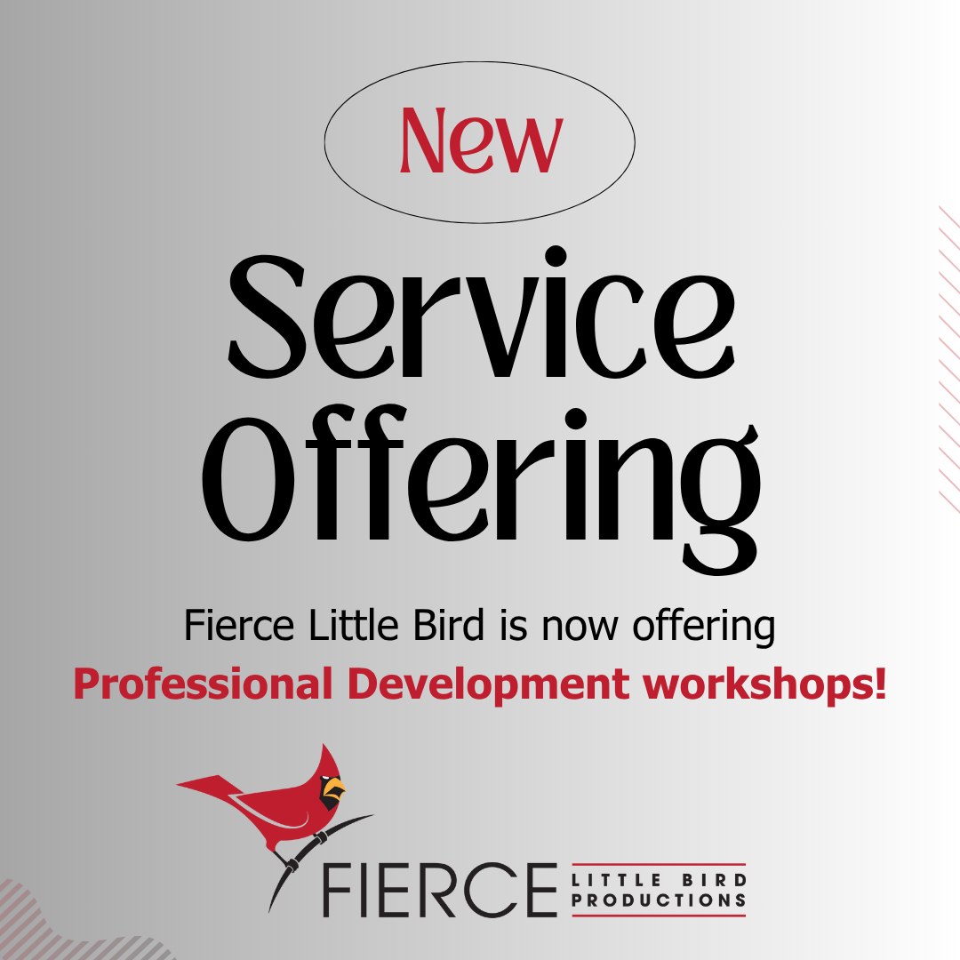 IMPORTANT ANNOUNCEMENT!
We're proud to announce a new set of services for Fierce Little Bird clients past, present, and future. Our Owner and Lead Producer, Adam K. Allen, believes deeply in sharing knowledge so that we can all grow together. Towards that end, we are excited to begin offering Professional Development courses aimed at helping individuals and organizations improve their video presence!
Whether you are a small business just beginning to branch out into social media video, or an established company looking to improve the impact of your video content, we have and are developing a variety of courses to help take you to that next level. Our introductory live webinar for social media video is available for booking now, and an executive-level media training workshop is nearing completion. We look forward to developing more courses to suit the educational desires of our clients and colleagues. If you're interested in one of our workshops for your organization, reach out today through our new Workshops page, www.Flbproductions.com/services/workshops. We look forward to learning with you!
#professionaldevelopment #marketing #education #training #growth #newservice #socialmedia #workshops #contentcreation #flbproductions