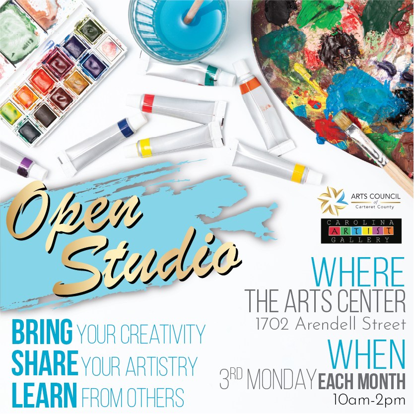π£ DON'T FORGET! NEW LOCATION THIS MONTH! ποΈ Join us this upcoming Monday, August 17th, at 10am for our OPEN STUDIO, followed by ART JAMZ at 2pm!
The Arts Council of Carteret County and the Carolina Artist Gallery host a monthly non-instructive creative collective. Take advantage of this opportunity to create with fellow artists in an atmosphere of acceptance and fellowship. Bring all of your materials and a bag lunch, and come learn together!
Can't make it this time?! This opportunity repeats each month on the third Monday - make plans to attend future sessions now!
* Please note: For AUGUST, Open Studio & Art Jamz will move to Oak Grove Arts, an art gallery owned by Christian Infinito, at 108 Atlantic Beach Causeway, Atlantic Beach (www.oakgrovearts.com). The space was formerly Blue Ocean Seafood Market on the Causeway.
π After Open Studio at 2pm, Art Jamz will provide a network of support; a place to feel connected and confident in your art! It is powerful to have a supportive community to grow with. Come join us for discussion and if you want to bring your art to share, please do! πΌ Art Jamz is FREE and open to all!
*What: OPEN STUDIO
*When: Monday, August 17 from 10am-2pm (and the third Monday of each month)
*Cost: Free to all ACCC members, $5 to the public (cash only)
*Where: Oak Grove Arts, 108 Atlantic Beach Causeway, Atlantic Beach
*More Info: ArtsCouncilCarteret.org
*What: ART JAMZ
*When: Monday, August 17 from 2-4pm (following Open Studio)
*Who: ACCC Members and CAG Resident Artists
*Where: Oak Grove Arts, 108 Atlantic Beach Causeway, Atlantic Beach
*More Info: ArtsCouncilCarteret.org
#artscouncil #arttogether #carteretcountyarts #crystalcoast #openstudio #painttogether #critiquesession #artcritique
