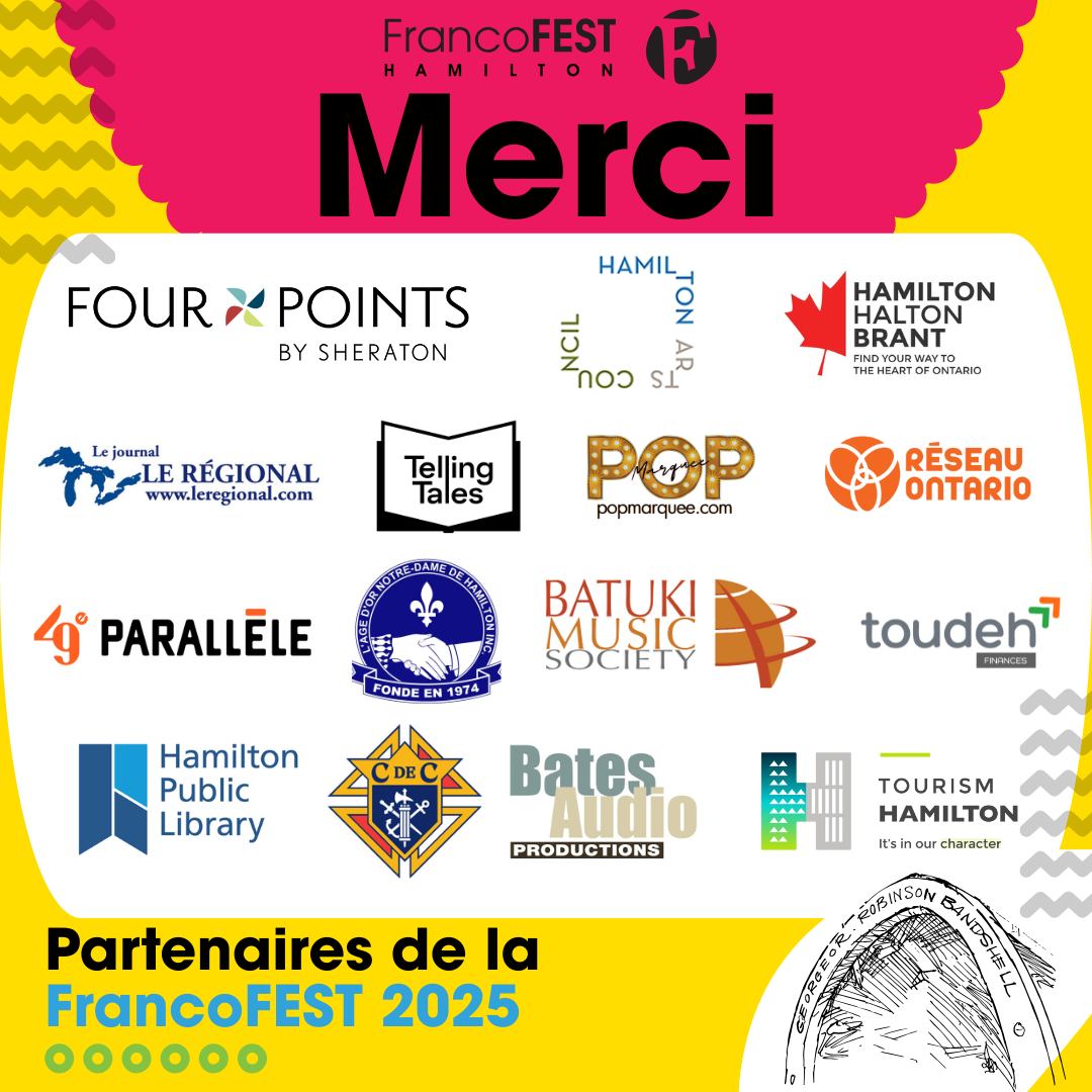 Ă tous nos partenaires, merci dâĂȘtre Ă nos cĂŽtĂ©s !
Votre contribution permet Ă la FrancoFEST dâĂȘtre un espace vibrant, inclusif et festif, annĂ©e aprĂšs annĂ©e đ
#PartenairesFrancoFEST #MerciPartenaires #MerciĂNosPartenaires #FrancoFEST2025 #FestivalFrancophone #hamont #CultureFranco #CommunautĂ© #Hamilton #WhatToDoInHamilton #Francophonie #HamOntEvents #MusiqueFranco #Gratuit #ĂvĂ©nementGratuit #FreeEvent #SortieEnFamille #HamiltonArts #ExploreHamilton #HamiltonFestivals #ThingsToDoInHamilton #OntarioEvents #FestivalSeason
