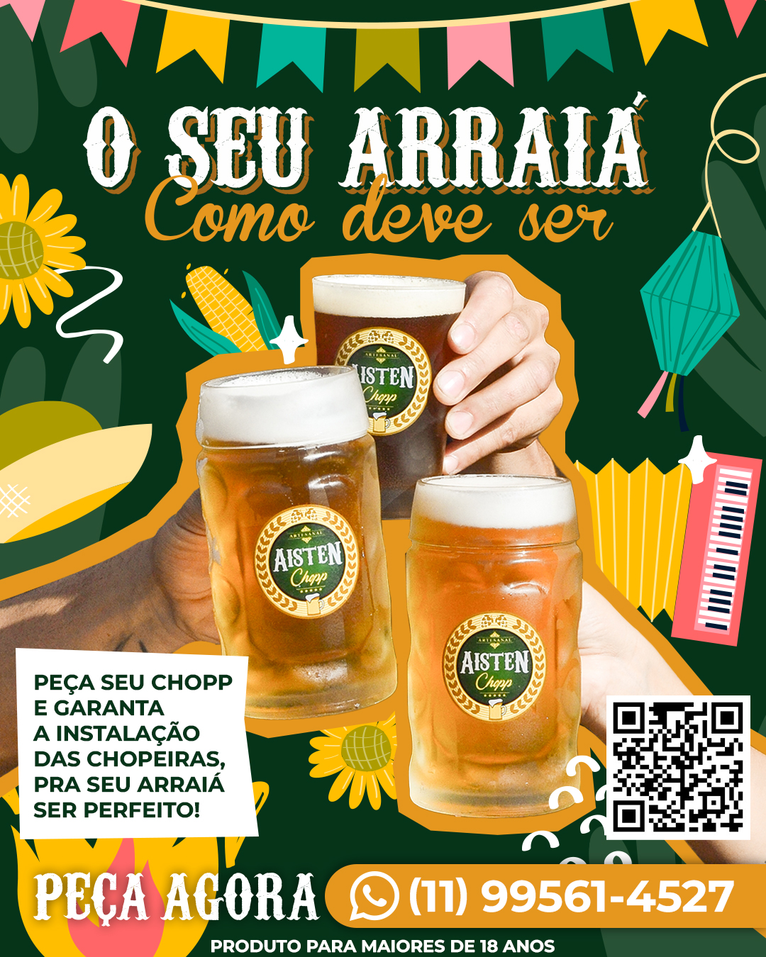 Ainda dá tempo de fazer o seu Arraiá como deve ser, com muito Chopp Aisten! 🎊
Ao pedir nossos deliciosos chopps artesanais, não apenas garantimos esse precioso líquido dourado, mas também cuidamos de todos os detalhes para que você aproveite sem preocupações.
Por que escolher Aisten Chopp para o seu Arraiá?
✅ Chopp Artesanal: Uma experiência de sabor única que vai transformar a sua festa.
✅ Instalação Profissional: Deixe para nós a instalação das chopeiras, para que você só precise se preocupar em se divertir.
✅ Retirada Descomplicada: Após a festa, cuidamos de tudo. Você relaxa enquanto nós desmontamos as chopeiras.
✅ Atendimento Personalizado: Estamos aqui para garantir que cada gole seja perfeito, e cada momento, memorável.
Liberte-se para curtir o seu Arraiá enquanto nós cuidamos dos detalhes.
Entre em contato agora para garantir o seu chopp e reservar a instalação exclusiva para o Carnaval!
📱 Peça pelo Whatsapp (11) 99561-4527
📞 Peça pelo telefone (11) 4456-9899
Acesse o nosso site e conheça mais!
📱aistenchopp.com.br
#chopp #choppartesanal #ipa #pilsen #choppgelado #samba #blocoderua #folia #choppaisten