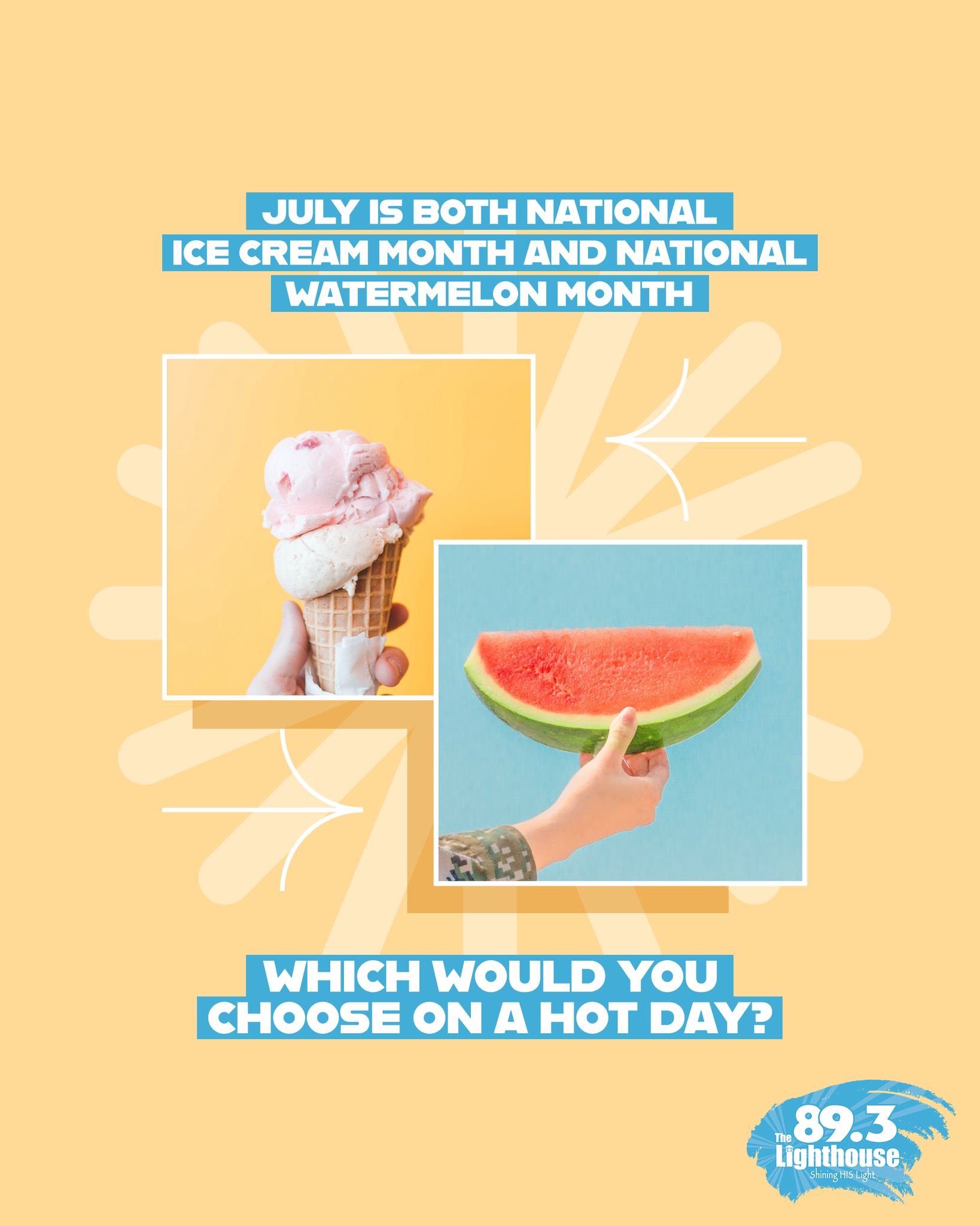 🍦🍉 July is both National Ice Cream Month AND National Watermelon Month!
If you had to choose one… which would it be?
Are you team cold & creamy or team fresh & juicy?
👇 Let the great debate begin—drop your pick in the comments! 👇
Let’s have a little summer fun!