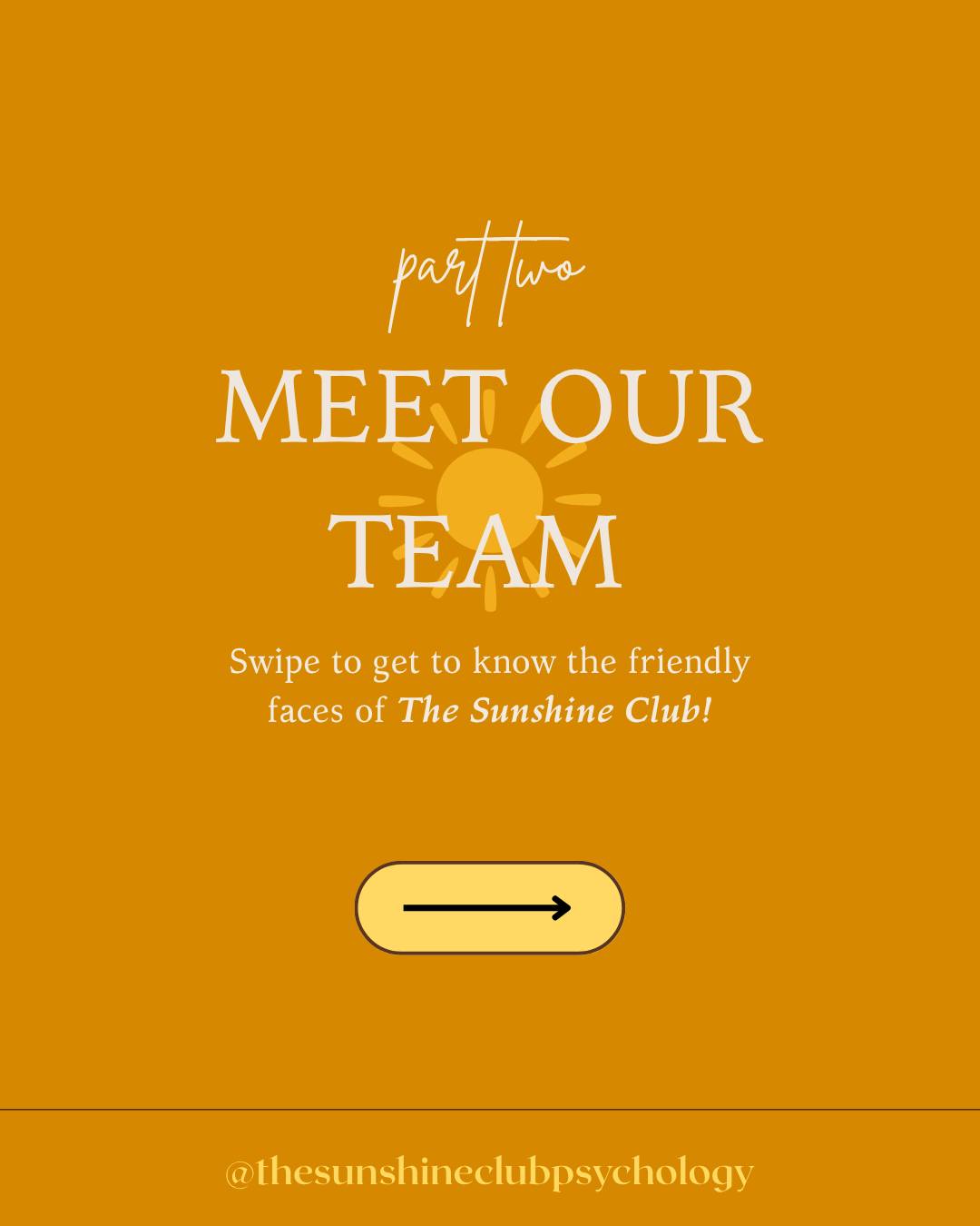 Say hello to some of the faces of The Sunshine Club (Part Two) 🌼✨
Our team of dedicated psychologists are here to support you with care, compassion, and no-nonsense guidance. Swipe through to meet the faces behind The Sunshine Club. You are so brave and we're glad you're here 💛
To book an appointment with one of our psychologists, call 0466 472 731 or email us admin@thesunshineclubpsychology.com
#MeetTheTeam #MentalHealth
