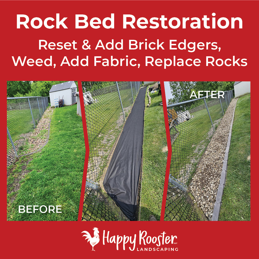 Out with the weeds, in with the clean lines and fresh rock â we gave these beds a much-needed makeover!
Message us today at 224-808-4353 for a no-pressure quote on your own yard refresh.
www.HappyRoosterLandscaping.com
#CleanAndSimple #RockBedRestoration #LandscapeMakeover #HappyRoosterLandscaping #WeedFreeZone #CrystalLakeIL