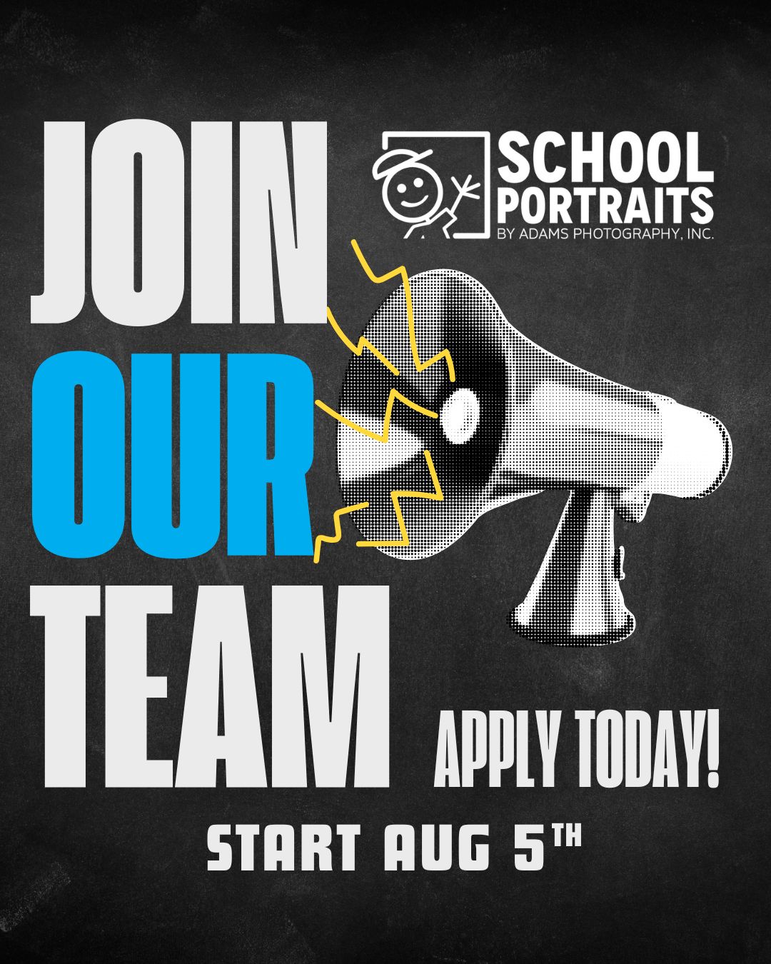 School Portraits is hiring! We're looking for friendly, reliable people to join our photography and production teams. Gain valuable experience in portrait photography, and work with a supportive team this Fall season. Click the link in our bio to see current job openings at School Portraits.
#hiring #jobopportunity #photography