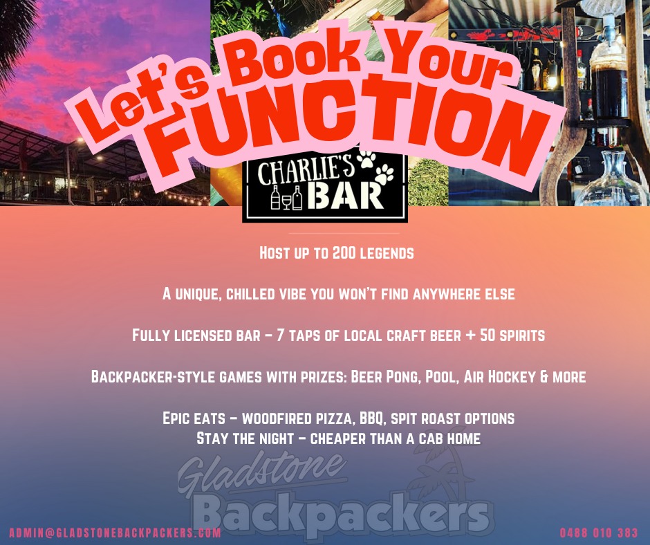 Whether it’s a breakup bash, birthday blowout, bucks & hens, or just an excuse to celebrate — we host unforgettable events for up to 200 people.
What’s on offer?
🍻 Fully licensed bar – 7 taps of local craft beer + 50 spirits
🎯 Backpacker-style games with prizes – beer pong, killer pool, air hockey & more
🍕 Feed the crew with woodfired pizza or BBQ
🚿 Showers onsite – get party-ready or freshen up after
🛏️ Stay the night – cheaper than a cab home!
🚶♀️ Only 3 minutes' walk to local clubs
📍 Chill vibe. Epic fun. Zero stress.
📅 Book your next function with us – dates are filling fast!
📲 DM us or call now to lock it in 0488 010 383
#PartyTime #FunctionVenue #GroupEvents #BucksAndHens #BirthdayParty #CraftBeerAndGames