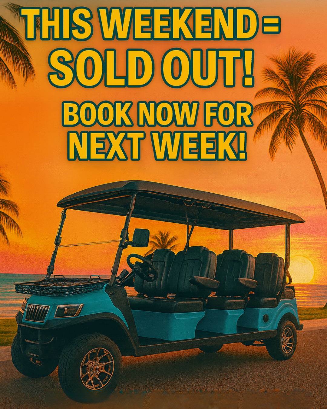 🚨 SOLD OUT THIS WEEKEND! 🚨
Missed your chance to cruise with us? Don’t sweat it—but don’t wait either! 🛺☀️
Our carts are already fully booked for this weekend 🎉
…but NEXT WEEKEND is filling fast. Now’s the time to lock in your ride before it’s too late!
✅ Street-legal
✅ Seats 6
✅ Free delivery to your rental
📲 Call or Text: (727) 600-2096
🌐 Book ahead now: www.thegetawaycarts.com
Why fight for beach parking when you can cruise in comfort? 🌴
#TheGetawayCarts #ShorelineSheldon #NextWeekendPlans #GolfCartRental #IndianRocksBeach #VacationVibes #CruiseTheCoast #CartLife #BeachBound