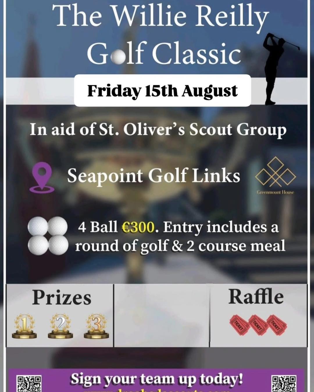 The Greenmount House Willie Reilly Golf Classic β³οΈ booking is still open, with the last remaining slots for tee times and sponsorship left to fill ποΈ
We are back for a 4th edition of the Golf Classic at the picturesque @seapointgolflinks on Friday 15th August 2025. Our Awards ceremony and meal will take place in the fabulous @greenmounthousedrogheda later on that evening on the 15th.
We are looking for Golfers ποΈββοΈ and Tee Box / Green sponsors π π
To book a team in and or come onboard as a sponsor please contact Cathal Khan on 086-1218201 or email cathal.khan@gmail.com.
#Greenmounthouse #SeapointGolfLinks #stoliversscoutgroup