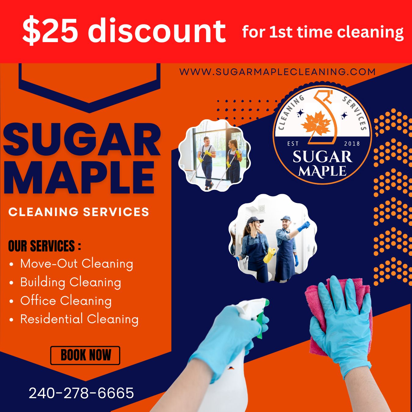 โจ Transform your everyday spaces into extraordinary places with our cleaning magic. ๐ Call us at 240-278-6665 or visit www.sugarmaplecleaning.com #MagicTouch #Everyday
