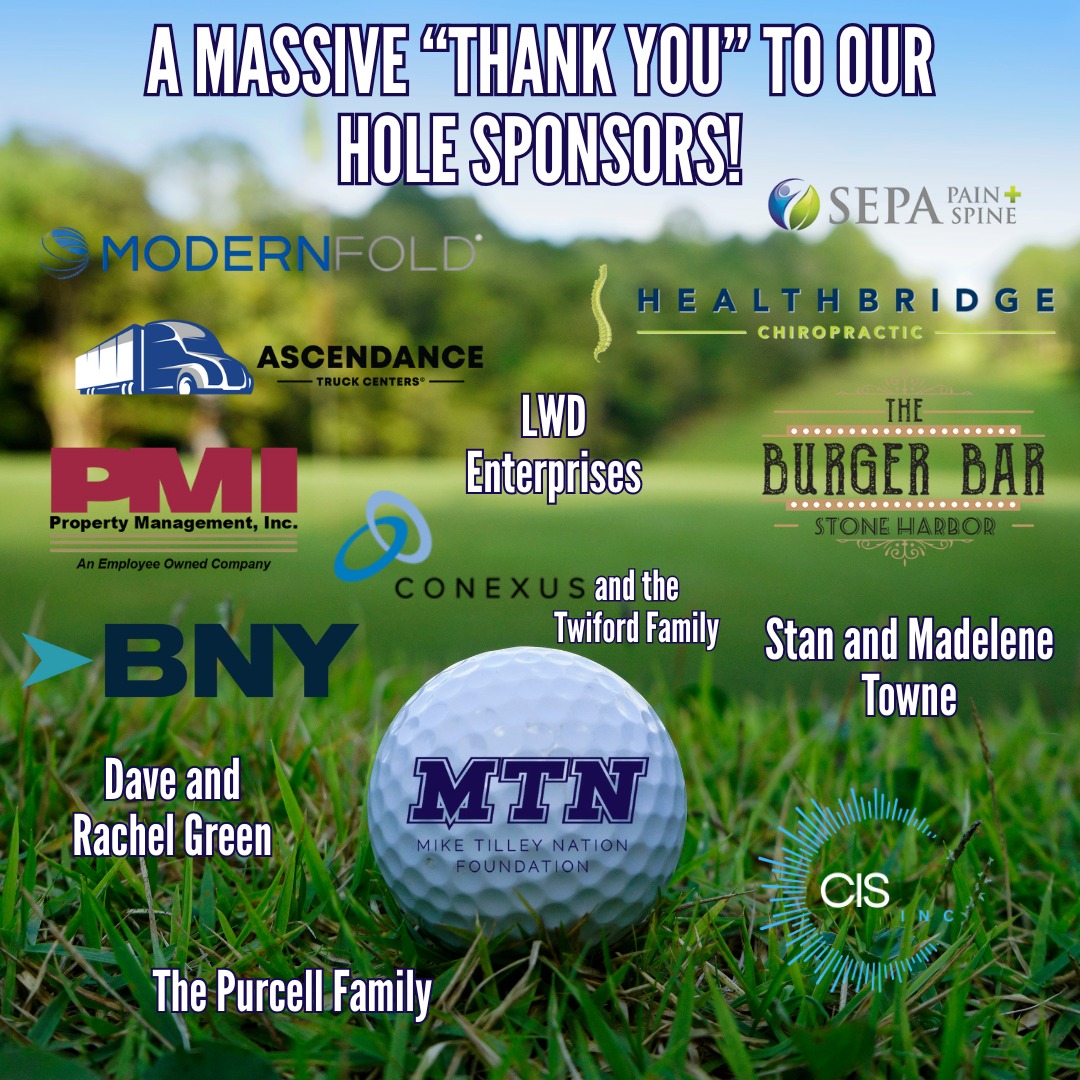 We are 11 days away from tee off! 🏌 A special thank you to our hole sponsors:
Ascendance Truck Centers - A distributor of International brand medium and heavy-duty trucks. Ascendance has ten locations throughout Pennsylvania and many more throughout the country (https://www.ascendancetrucks.com/)
Dave and Rachel Green - Friends of Michael Tilley
Healthbridge Chiropractic - Expert treatment and service for work injury and car accident victims, and specializes in providing holistic care services to optimize health and wellness (https://healthbridgechiro.com/)
LWD Enterprises - A canine-owned company and friends of Michael Tilley
Stan and Madelene Towne - Friends of Michael Tilley
Harbor Burger Bar - Located in Stone Harbor, NJ, HBB brings an entirely new dining concept and an upscale, yet comfortable design to the ever growing Stone Harbor food scene (https://www.burger-bars.com/)
BNY - Founded by Alexander Hamilton in 1784, BNY proudly holds the title of America's oldest bank and the longest continuously operating financial services company in New York City (https://www.bny.com/corporate/global/en.html)
Property Management, Inc. - Offers property management services in Pennsylvania including residential, commercial, HOA, & manufactured properties (www.mgmtpmi.com)
Conexus Inc. and the Twiford Family - Friends of Michael Tilley and a pioneer in using smart technology to help clients optimize performance, both of facilities and occupants (https://www.conexuscommunity.com/)
The Purcell Family - Friends of Michael Tilley
CIS, Inc - Friends of Michael Tilley
SEPA Pain and Spine - A team of experienced physicians, physician’s assistants, and nurse practitioners offering cutting-edge interventional pain management services at offices in Southeast Pennsylvania (https://www.sepapain.com/)
Modernfold - A pioneer in the movable wall market and setting the bar with a focus on unsurpassed acoustics and automated operable and glass wall systems (https://www.modernfold.com/en-US)