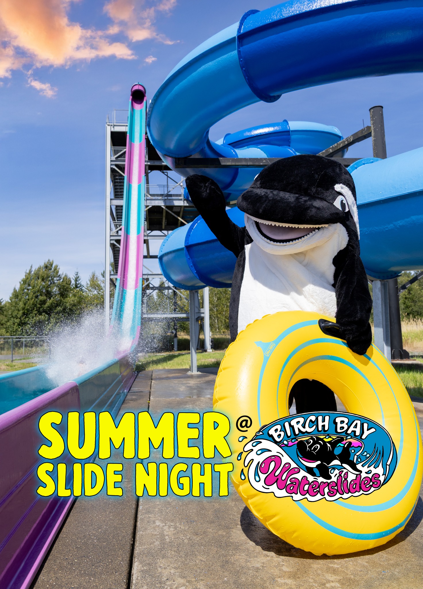 Mark your calendars! Next Friday, August 22nd, will be our LAST Summer Slide Night of the season! Join us from 6:00pm - 9:00pm for twilight fun! Tickets are $15 each and will be available at admissions window starting at 6:00pm. See you there! 😎